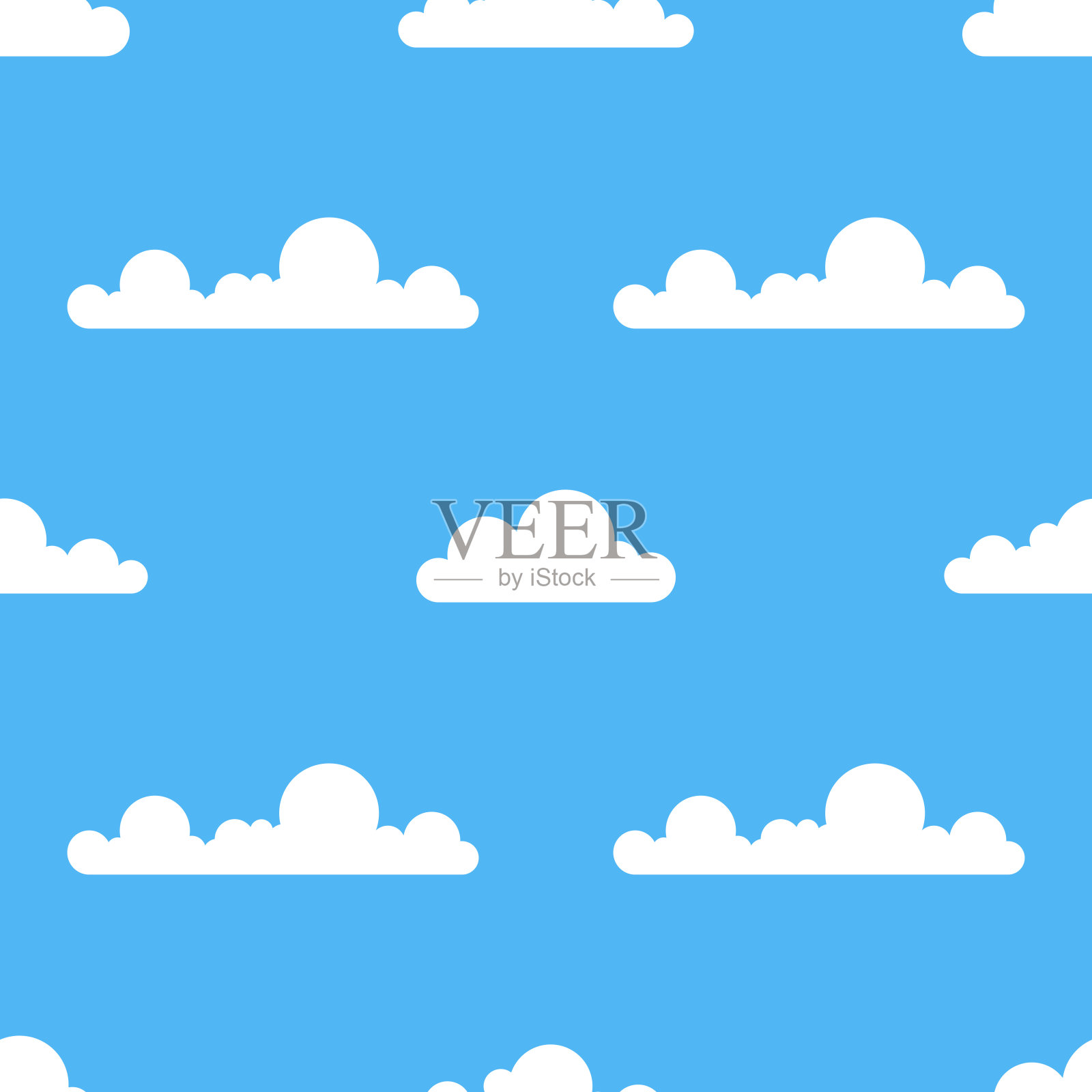 云无缝模式。向量的背景。插画图片素材