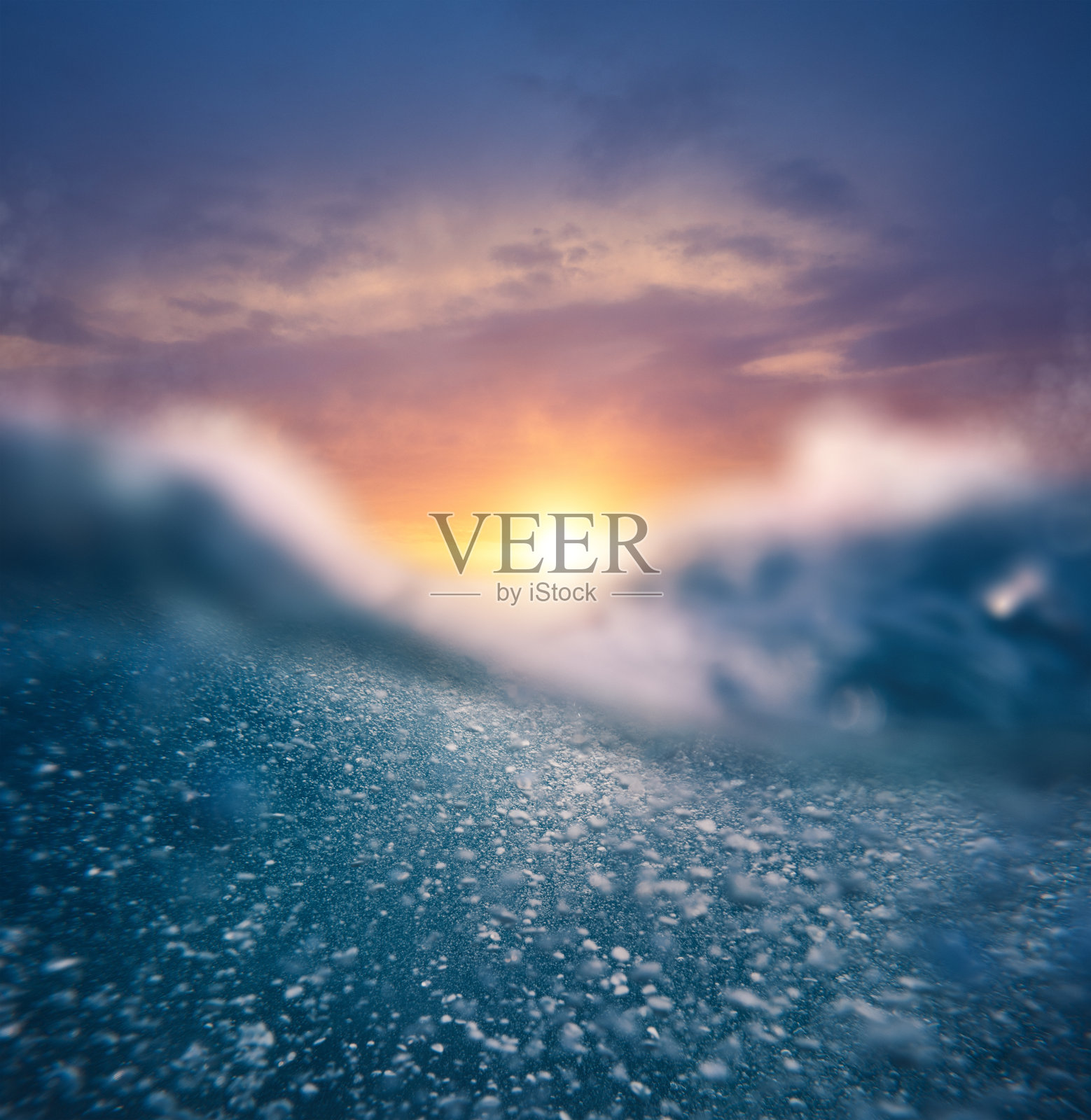 水下日落照片摄影图片