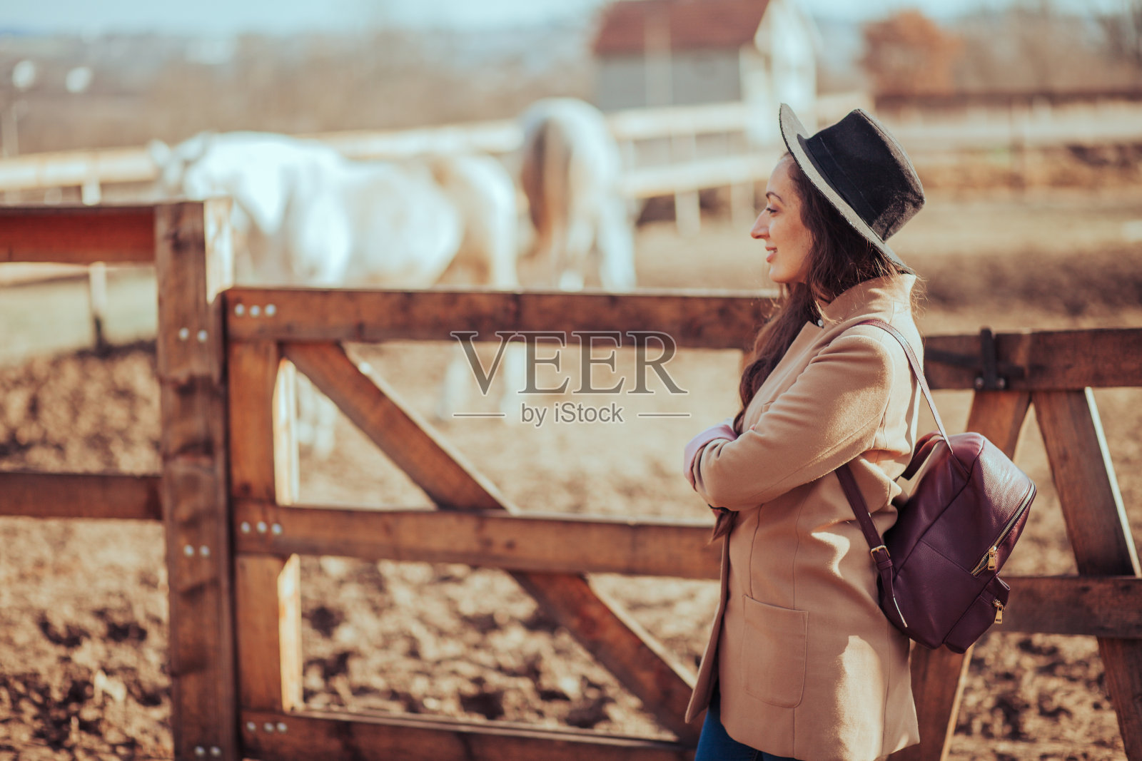 年轻女人和马照片摄影图片