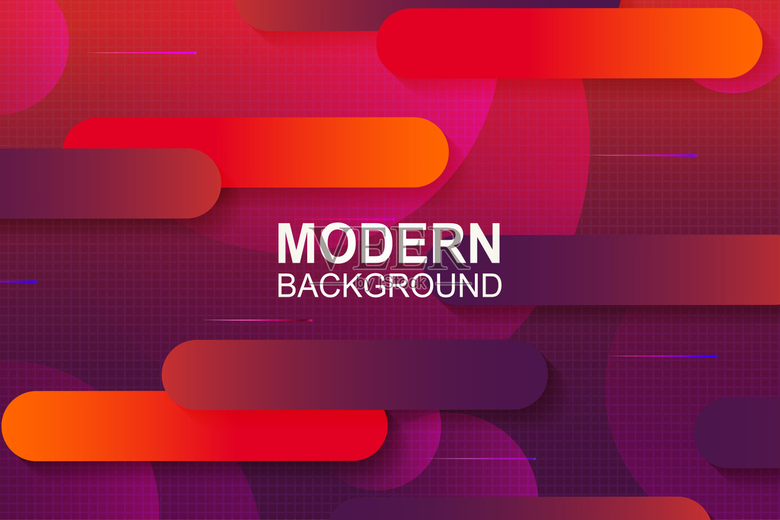 抽象的条纹背景有暗紫色的色调,亮橙色的水平条纹插画图片素材