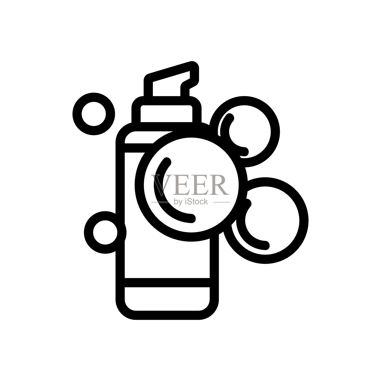 泡沫,气泡图标矢量。孤立轮廓符号插图图标素材