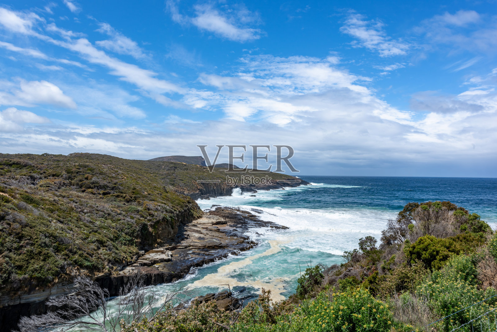 塔斯马尼亚阿瑟港,梅因湾瞭望台照片摄影图片