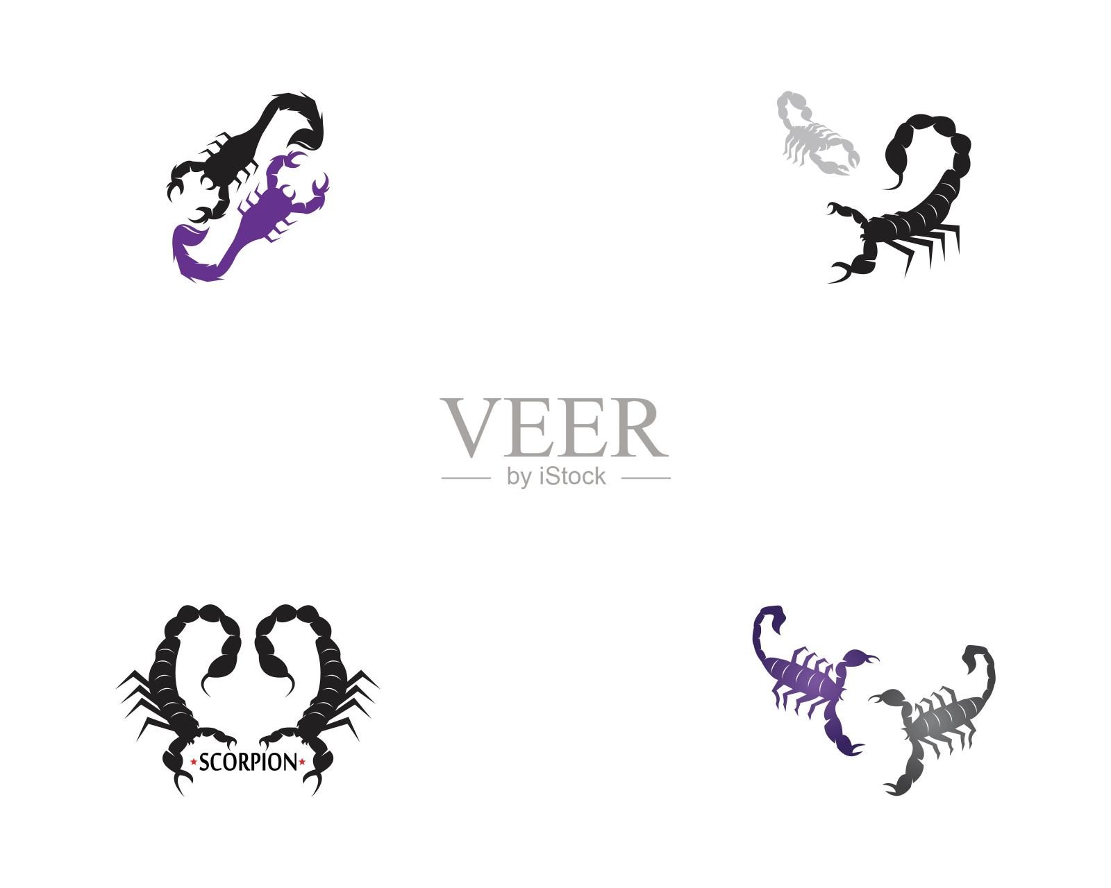 蝎子图标和符号矢量插图插画图片素材