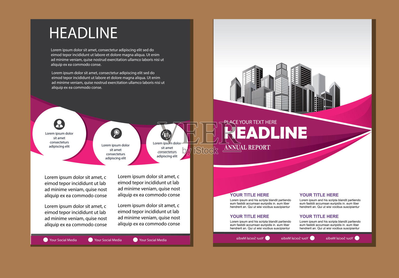 业务抽象向量模板。宣传册设计,涵盖现代布局,年度报告,海报,传单A4彩色三角形,几何形状的科技,科学,市场与灯光背景插画图片素材