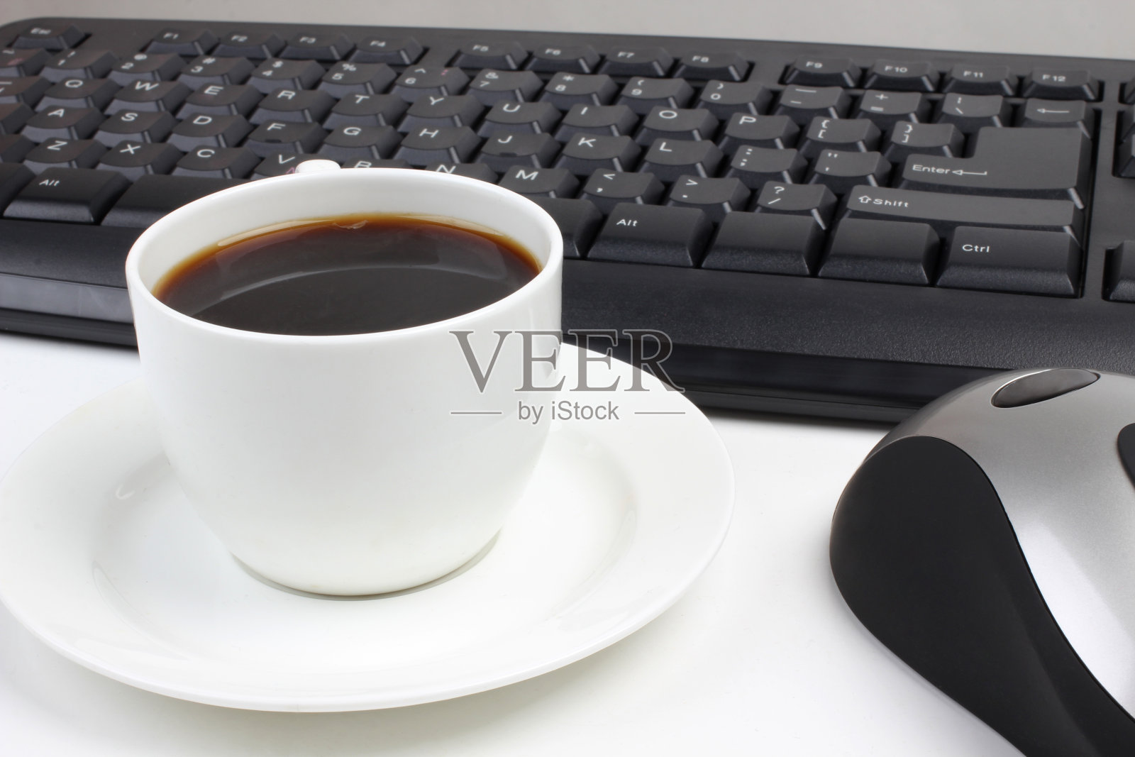 咖啡和电脑照片摄影图片