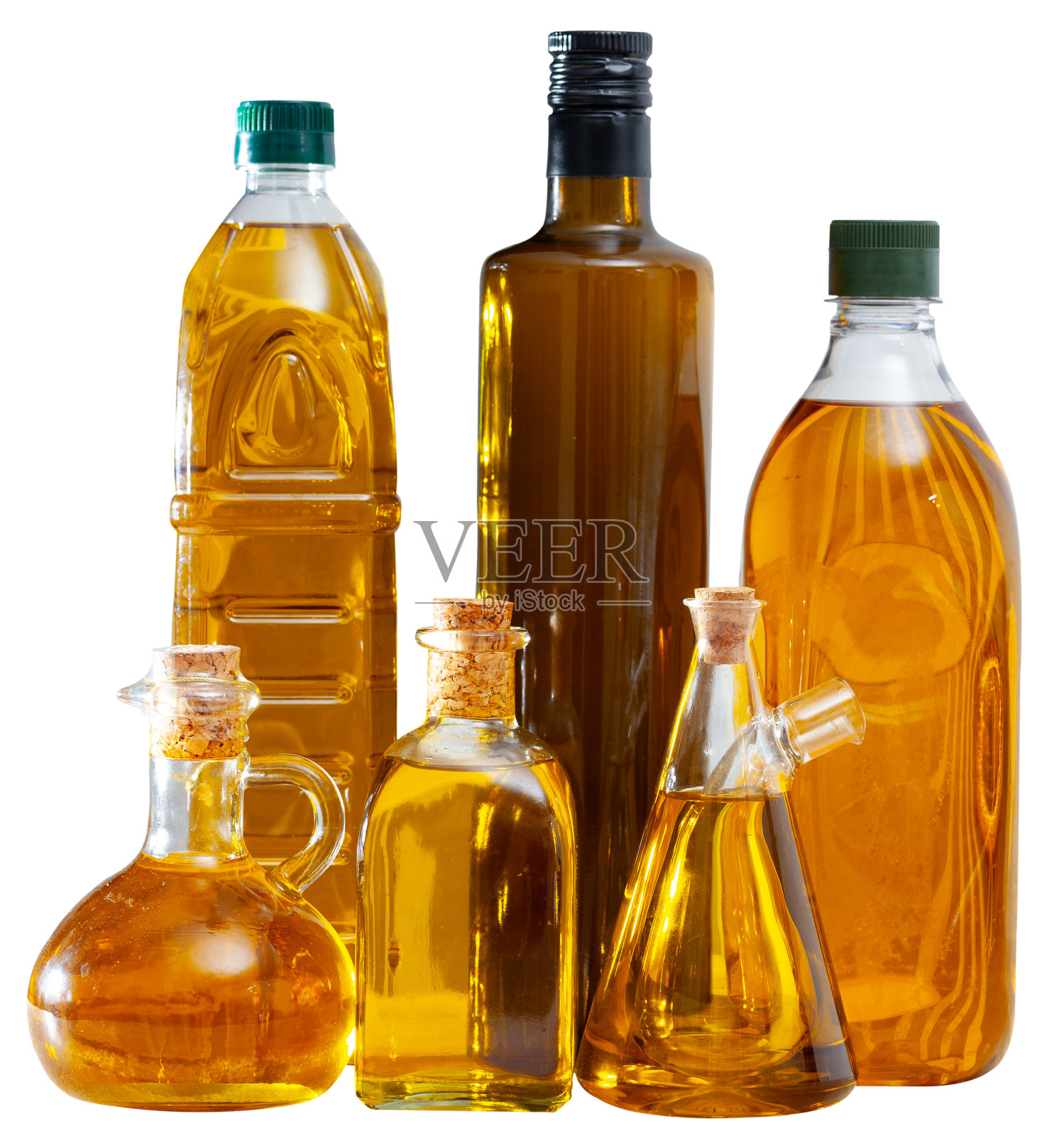 植物油放在木桌上照片摄影图片