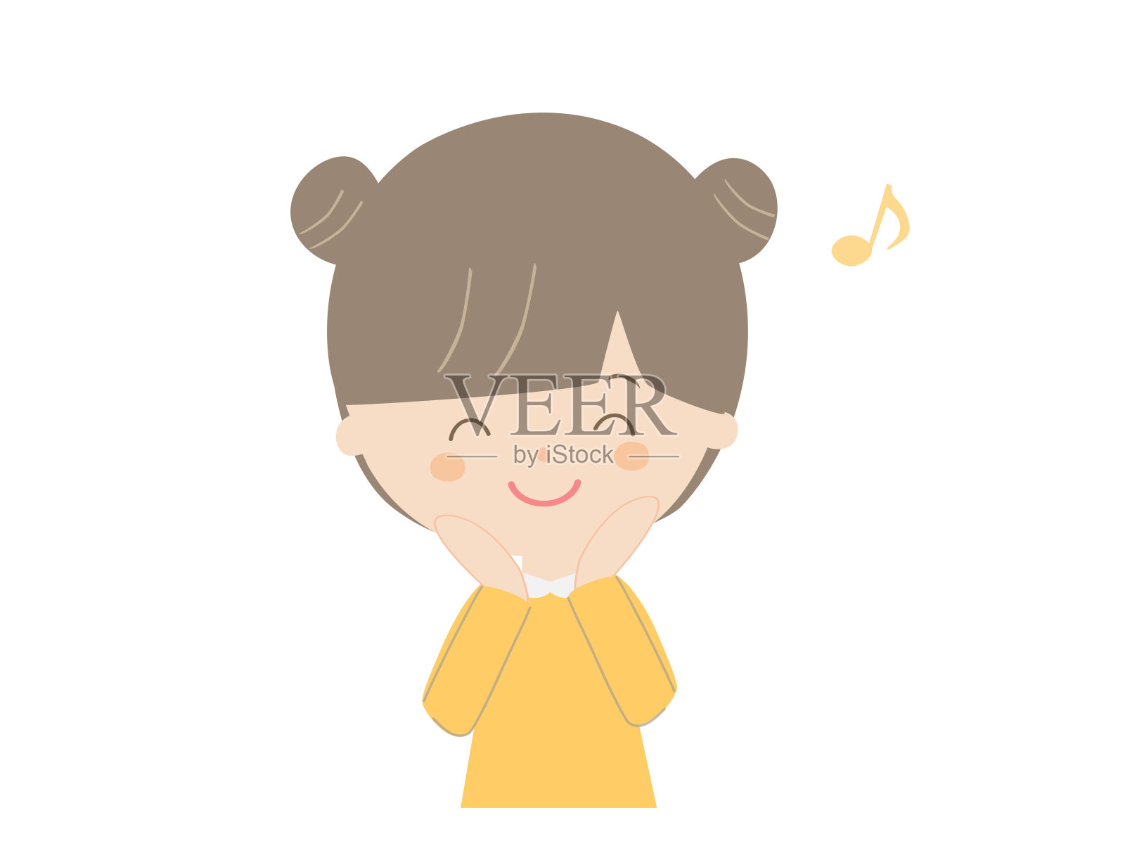 快乐微笑的女孩插画图片素材