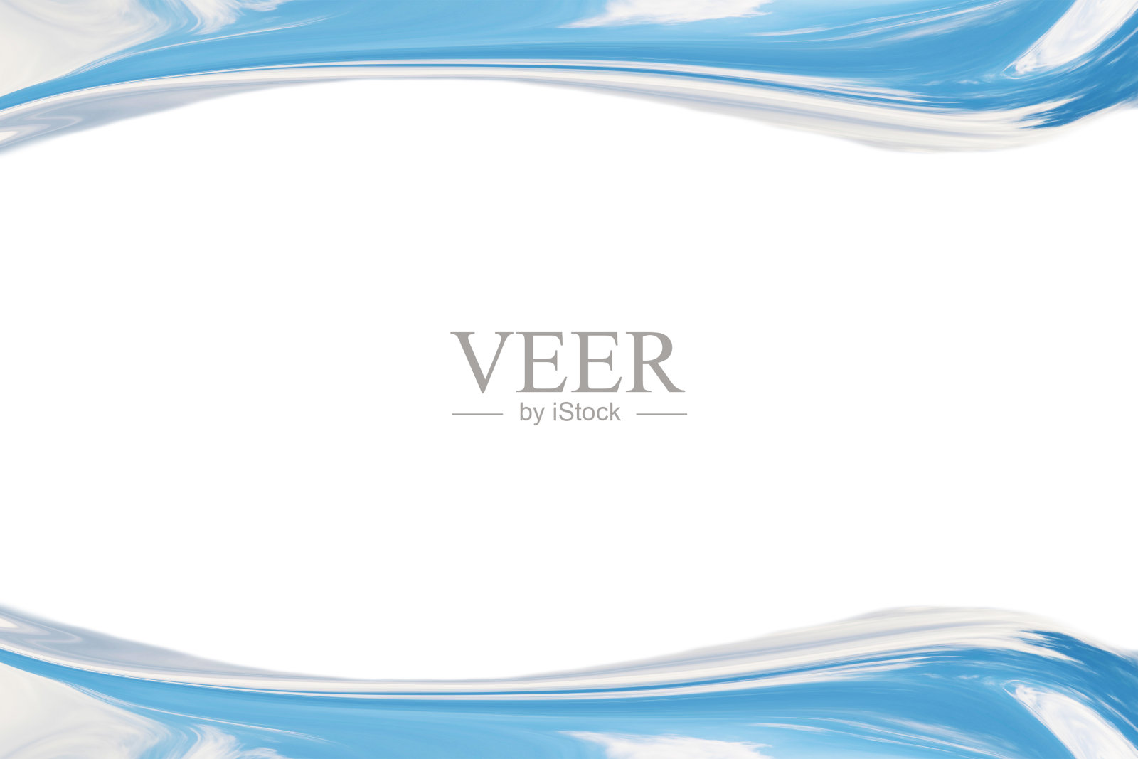 抽象边框蓝色海浪和白色气泡白色照片摄影图片