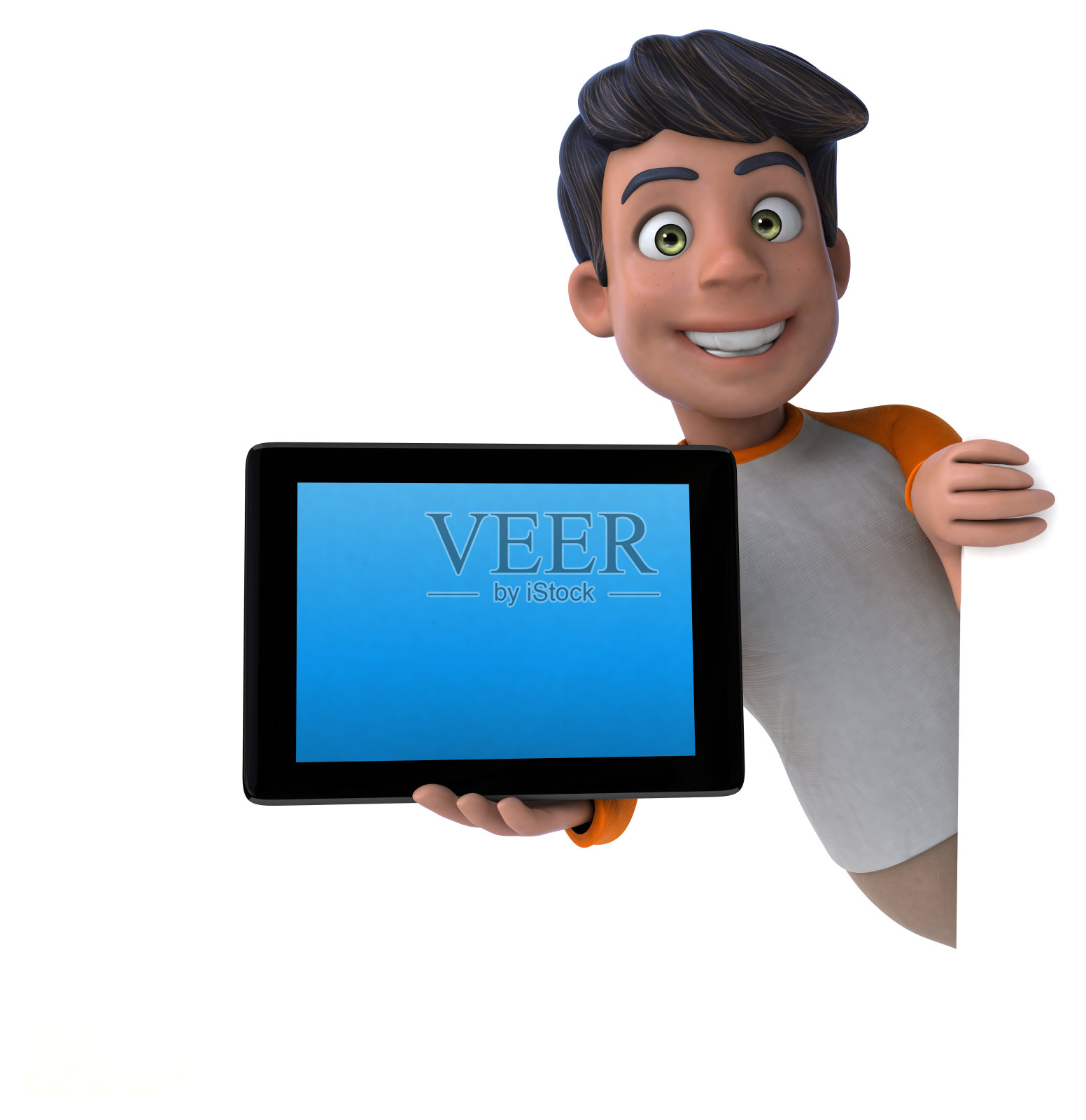 有趣的3D卡通亚洲青少年照片摄影图片