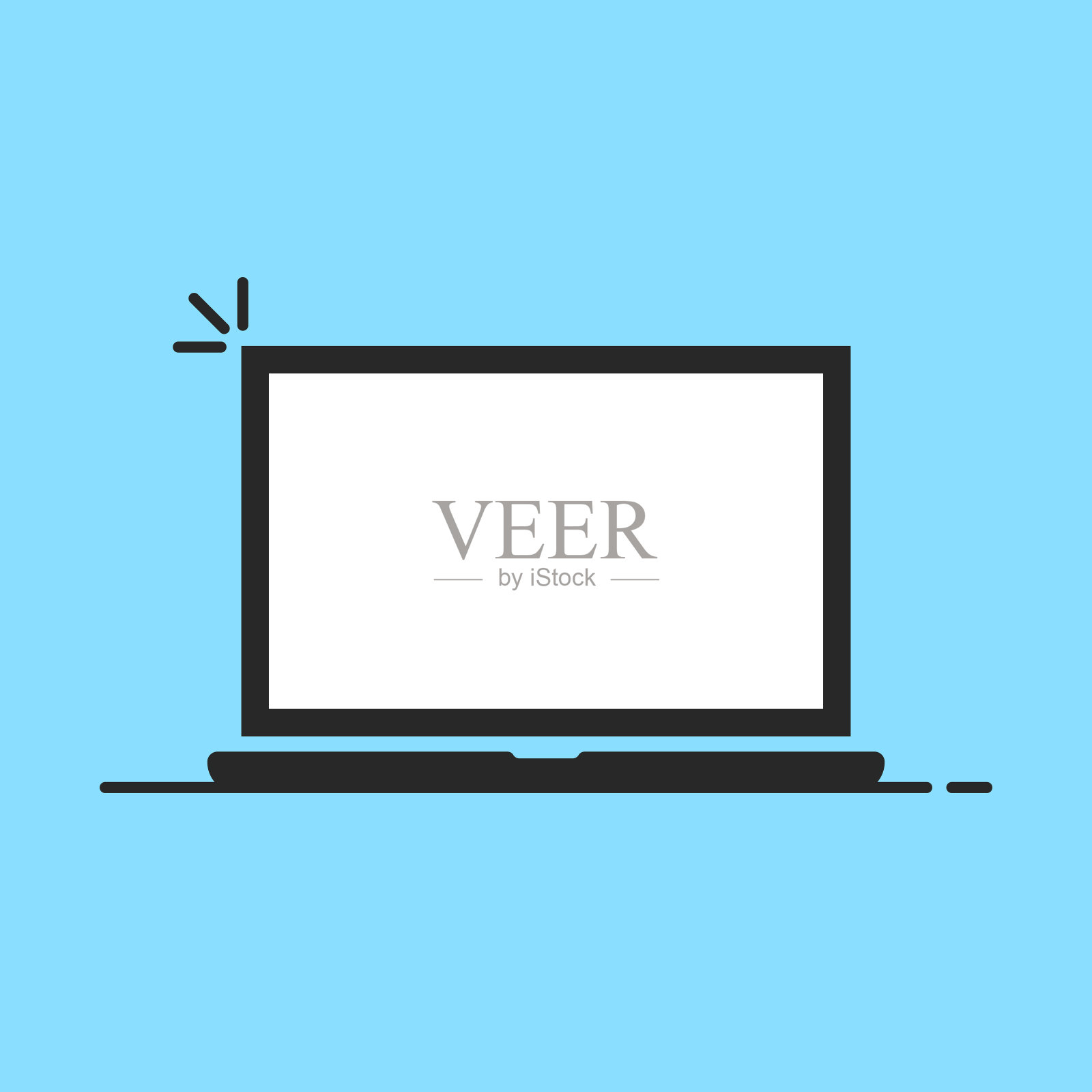 白色屏幕的笔记本电脑图标插画图片素材