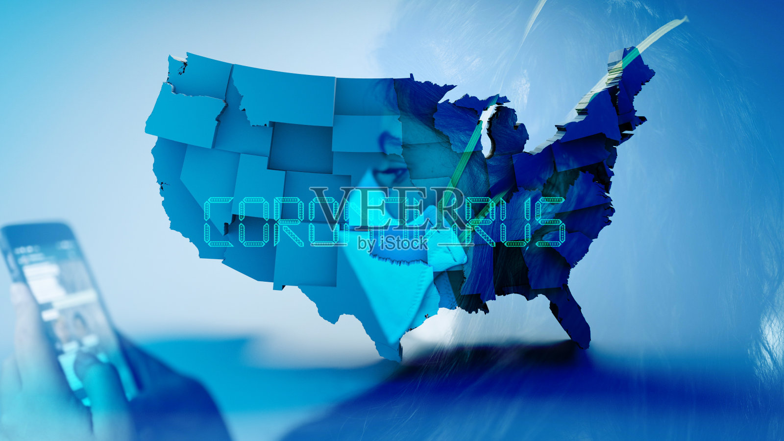 2019-nCov新型冠状病毒概念动画背景,戴防护口罩的患者与巴西国旗照片摄影图片