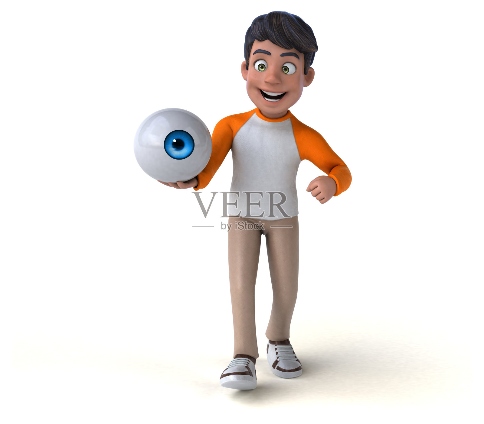 有趣的3D卡通亚洲青少年照片摄影图片