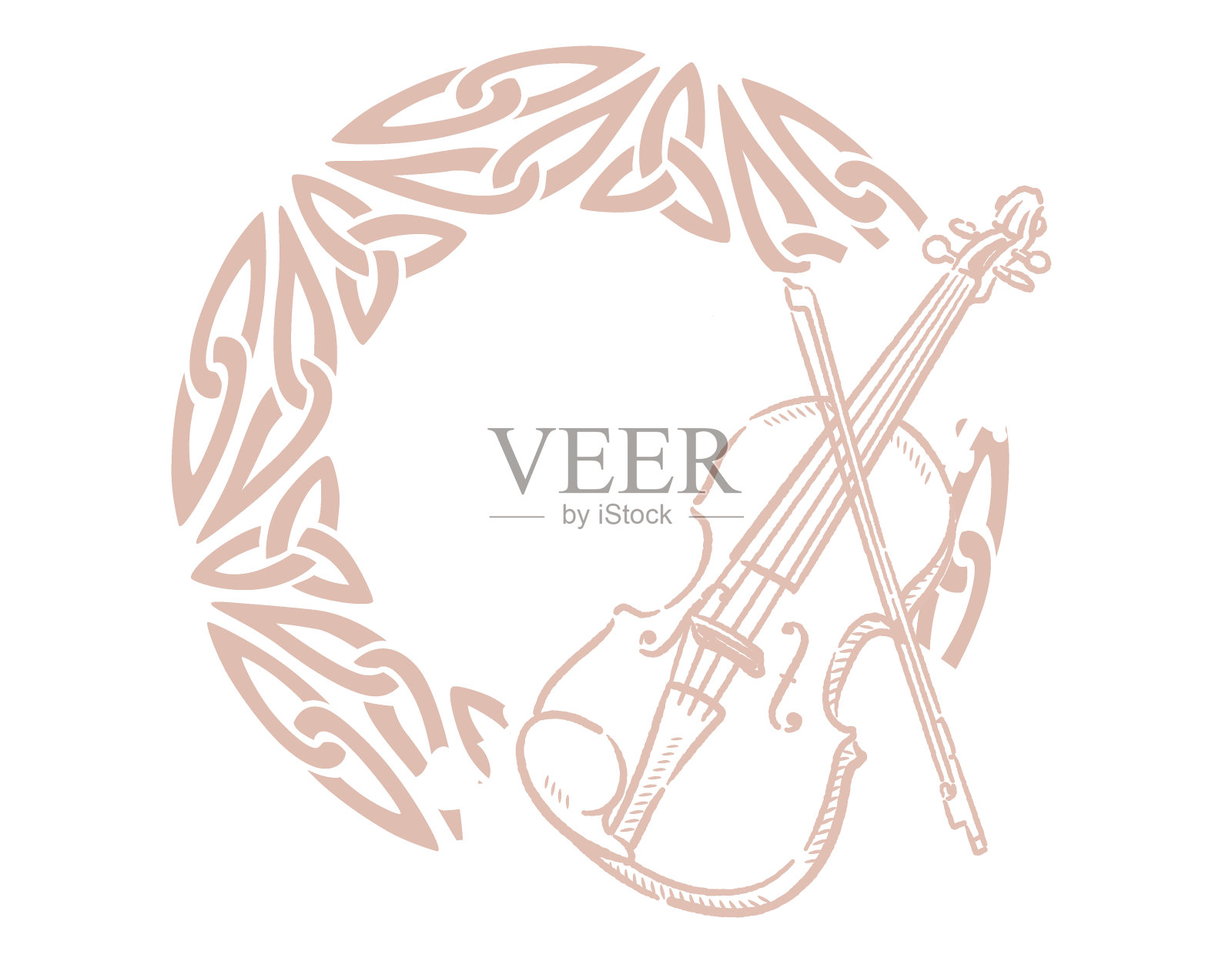 音乐主题背景与凯尔特乐器。插画图片素材