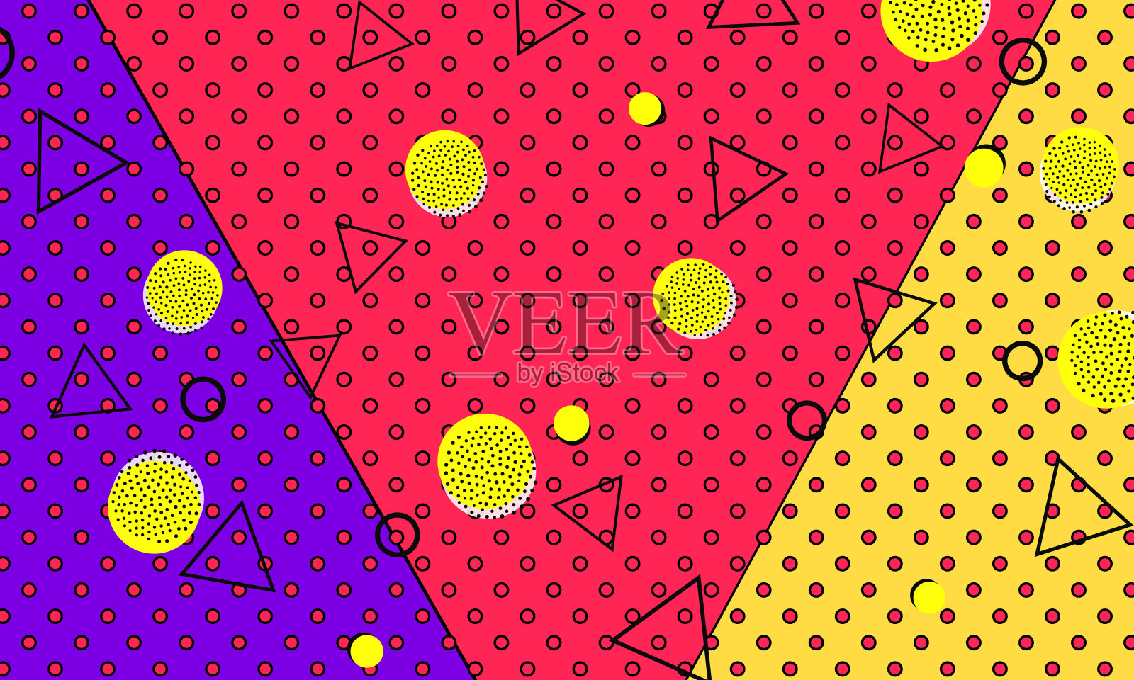 80年代的背景。颜色的点。复古的图案。向量插画图片素材