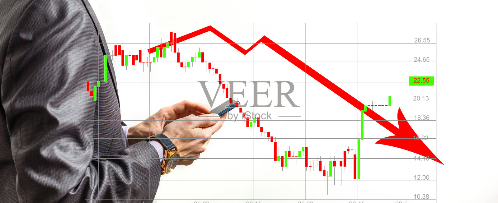 2020年经济危机:红色箭头预示经济衰退照片摄影图片