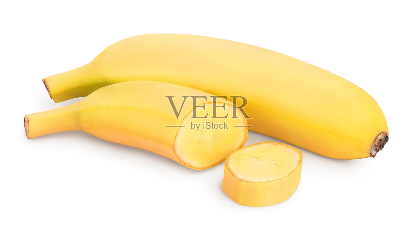 婴儿香蕉孤立在白色背景与裁剪路径和全景深的领域照片摄影图片