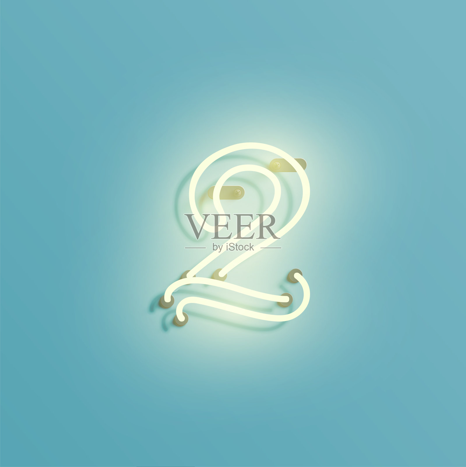 现实霓虹灯字符从字体,矢量插图插画图片素材