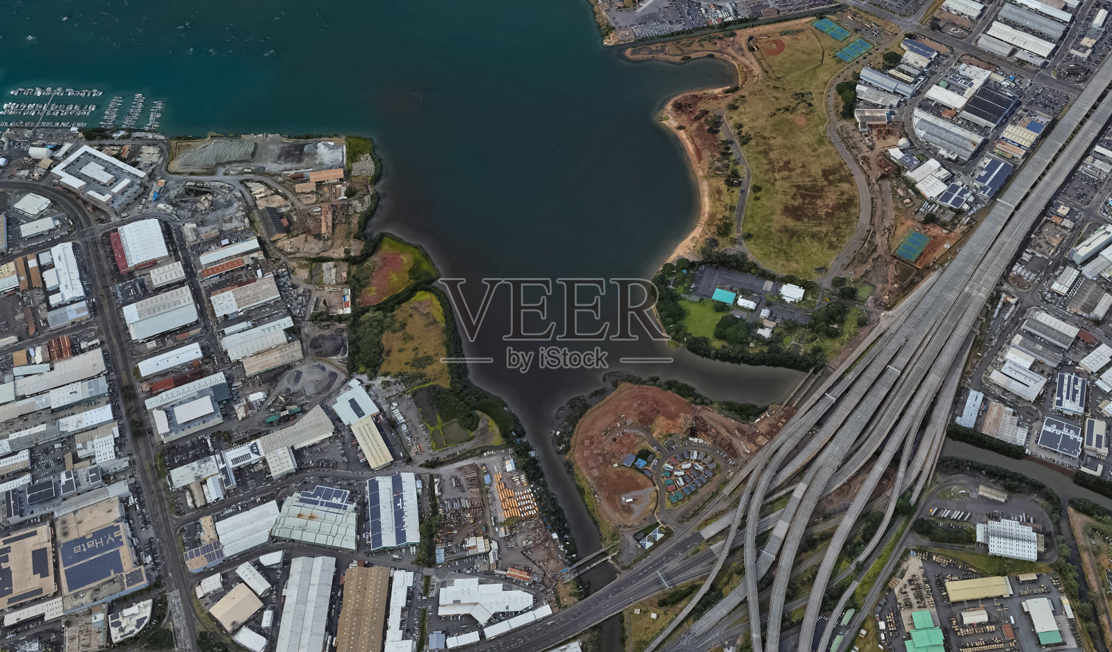 太平洋,夏威夷火奴鲁鲁与美国无人机的高度照片摄影图片