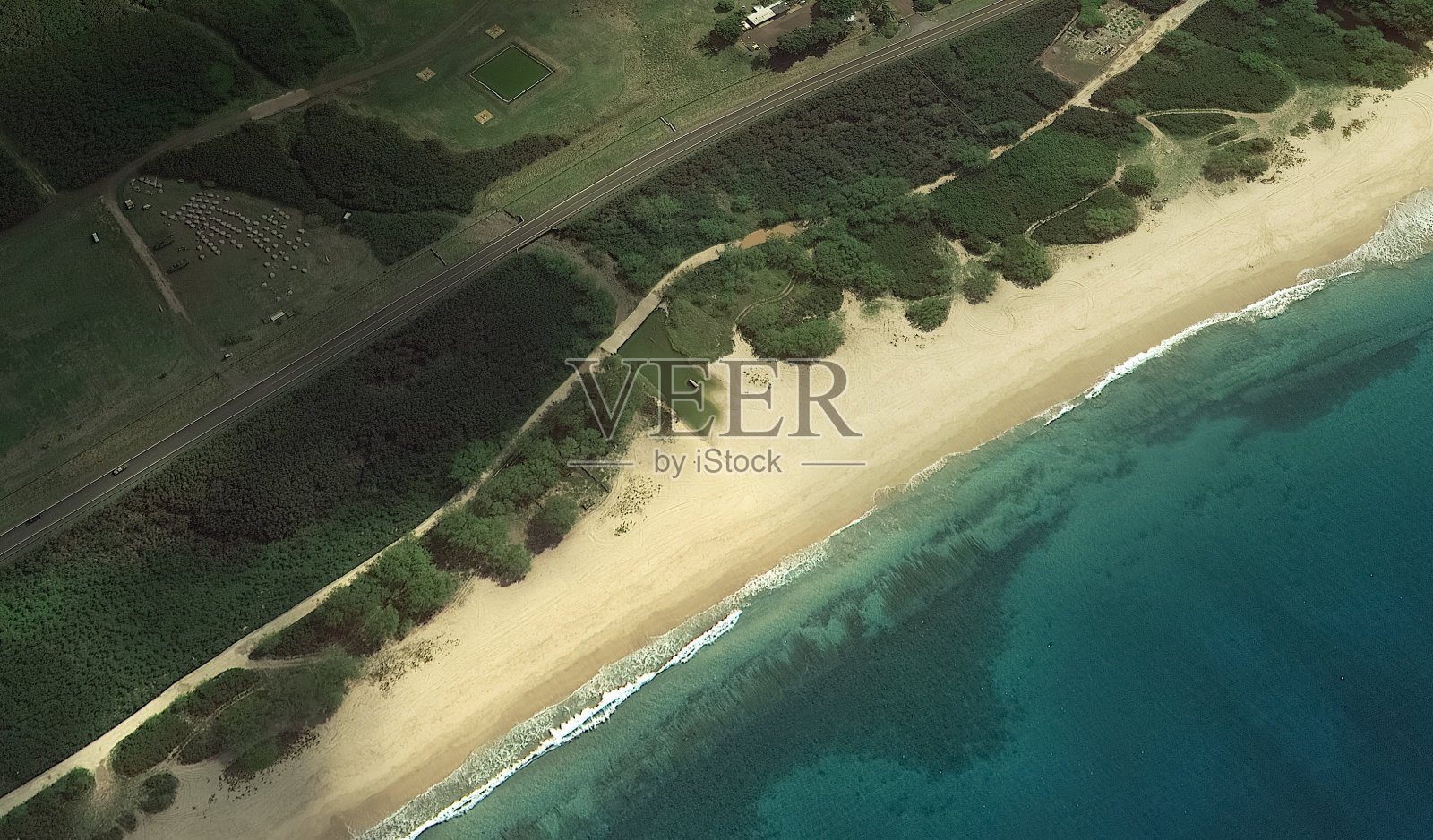 太平洋,夏威夷火奴鲁鲁与美国无人机的高度照片摄影图片