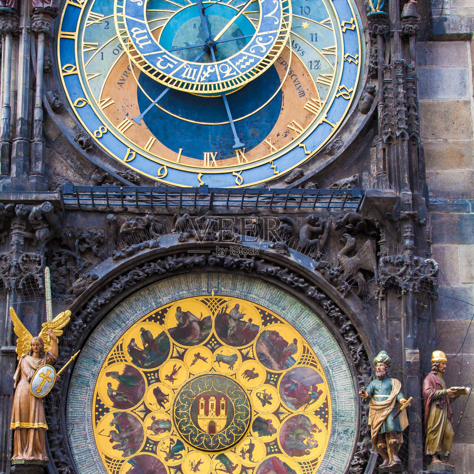 布拉格的天文钟真漂亮照片摄影图片