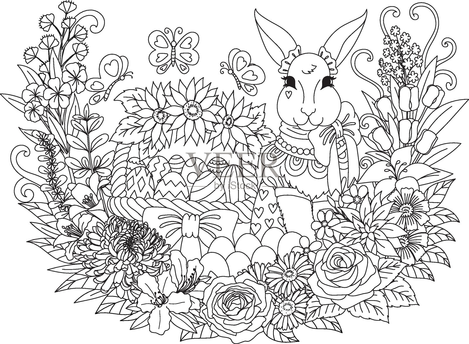 复活节篮子插画图片素材