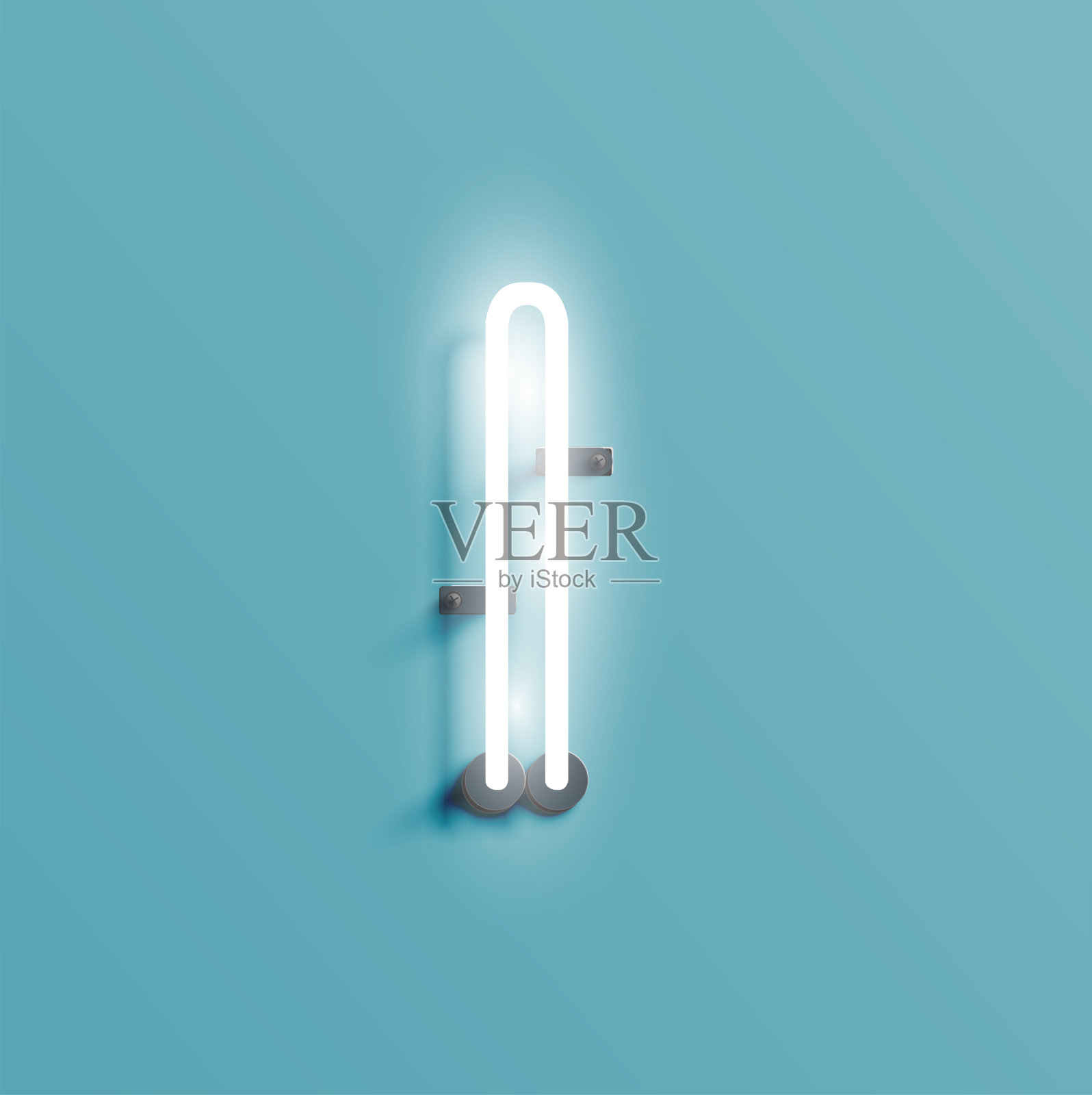 现实霓虹灯字符从字体,矢量插图插画图片素材