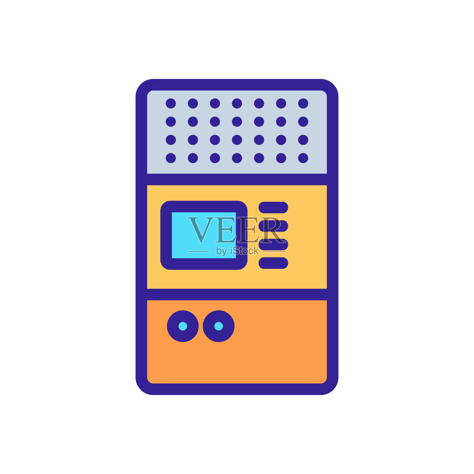 复古电脑图标向量。孤立轮廓符号插图插画图片素材