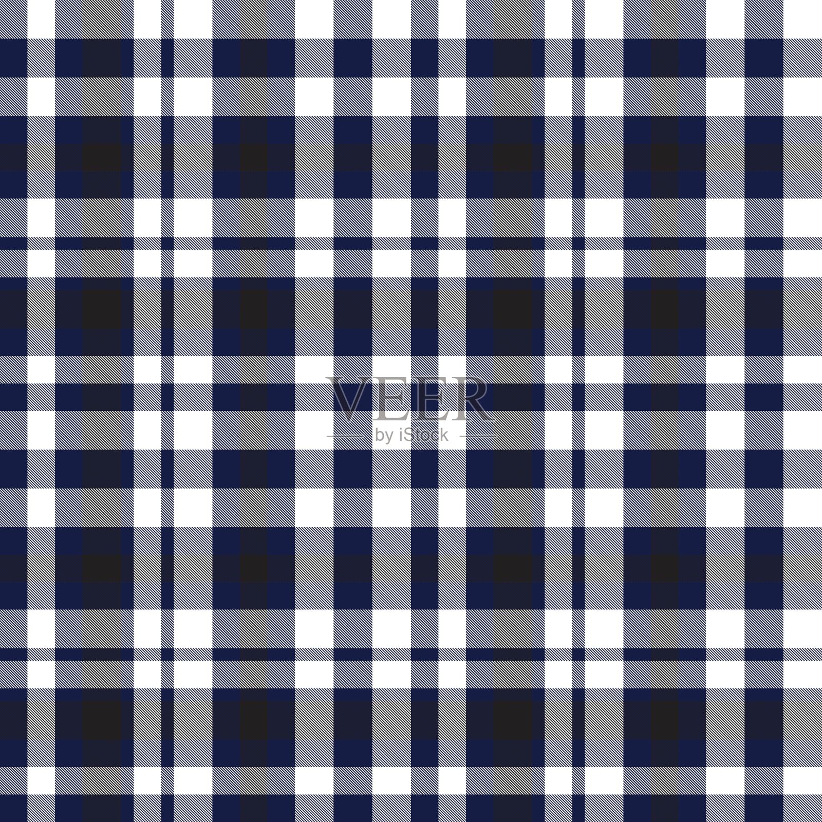 彩色经典现代格子呢无缝印花/图案向量插画图片素材
