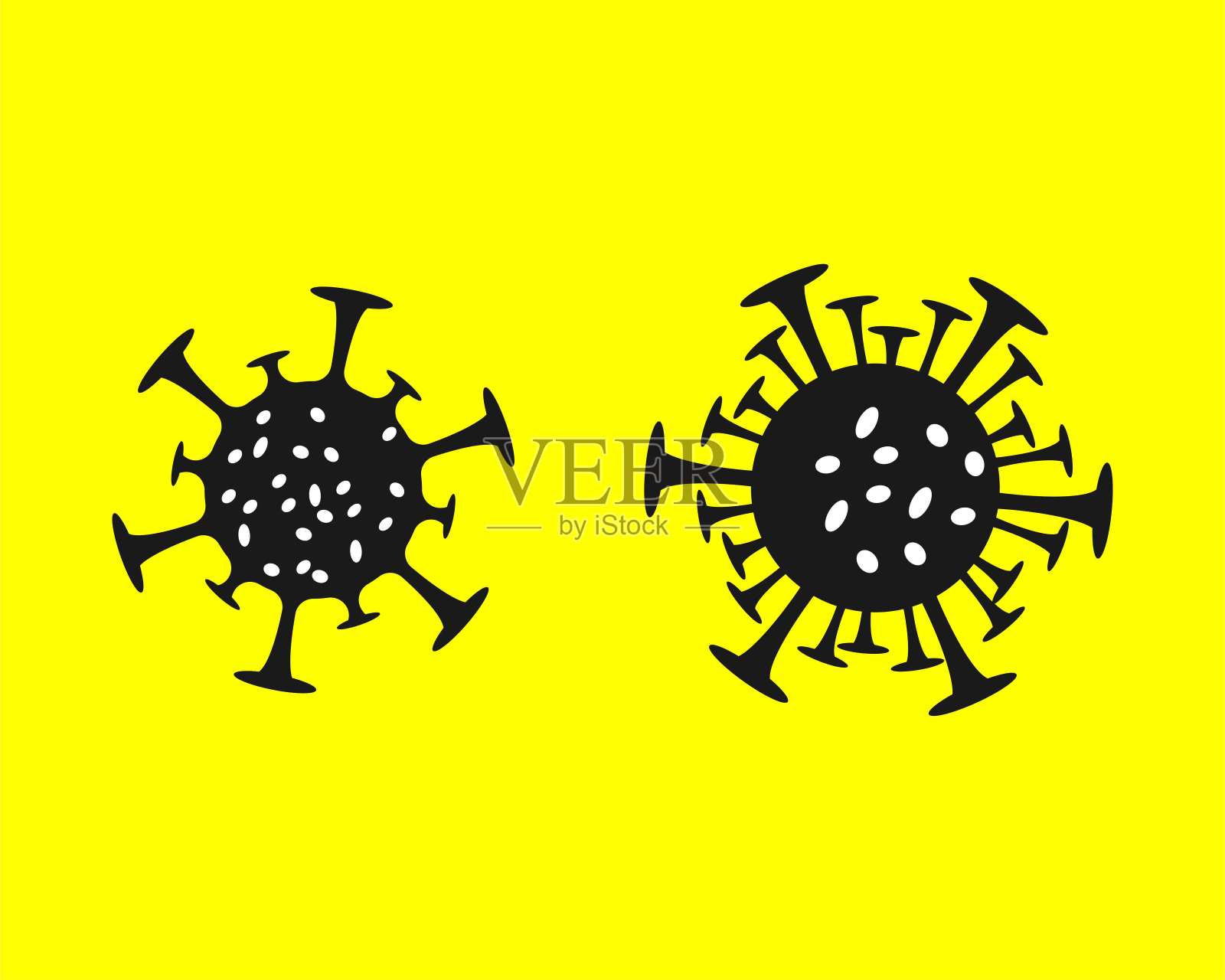 地区冠状病毒感染情况图示向量。2019 - nvoc病毒。冠状病毒的微生物。插画图片素材