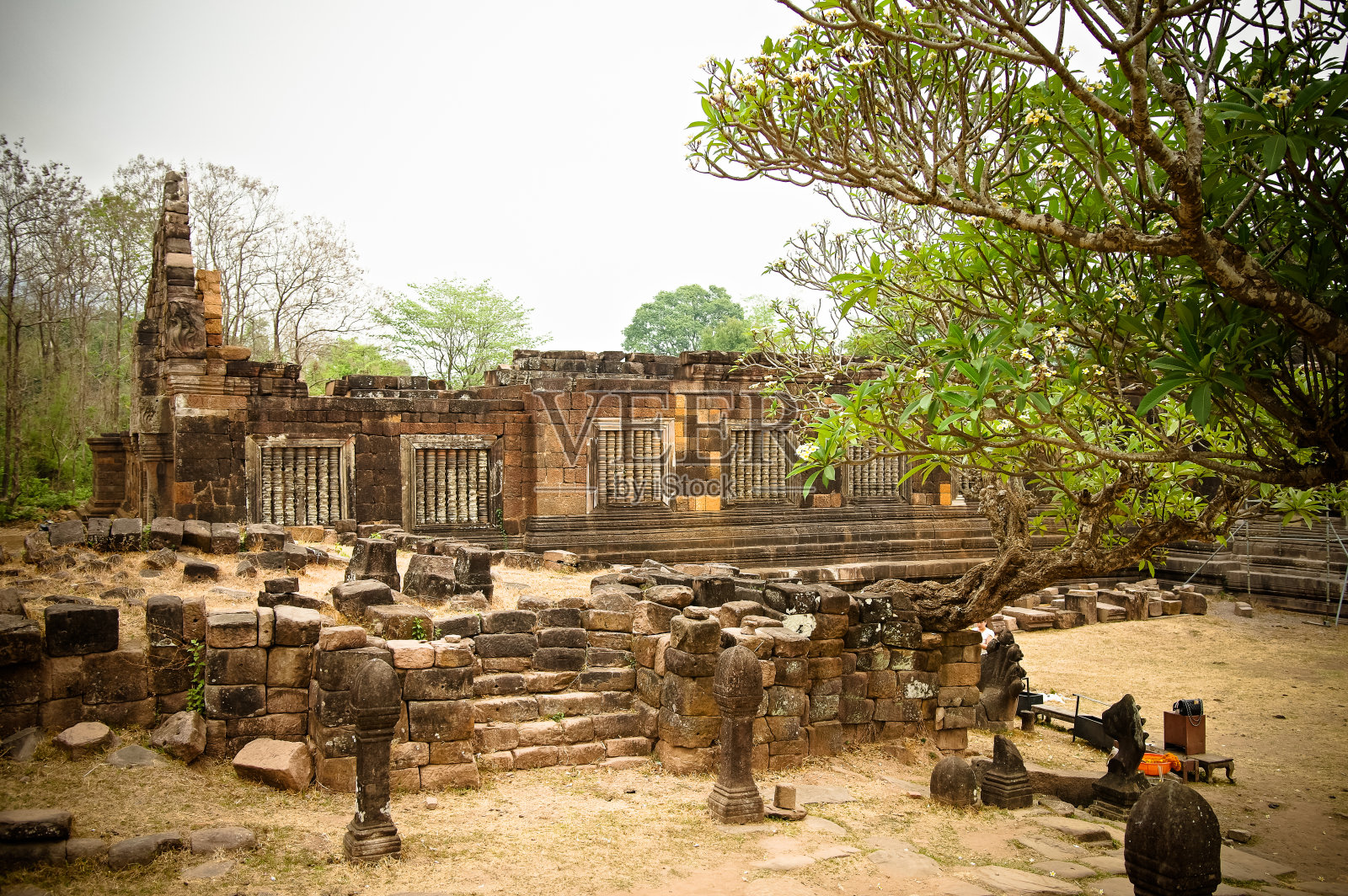 Champassak寺遗址照片摄影图片
