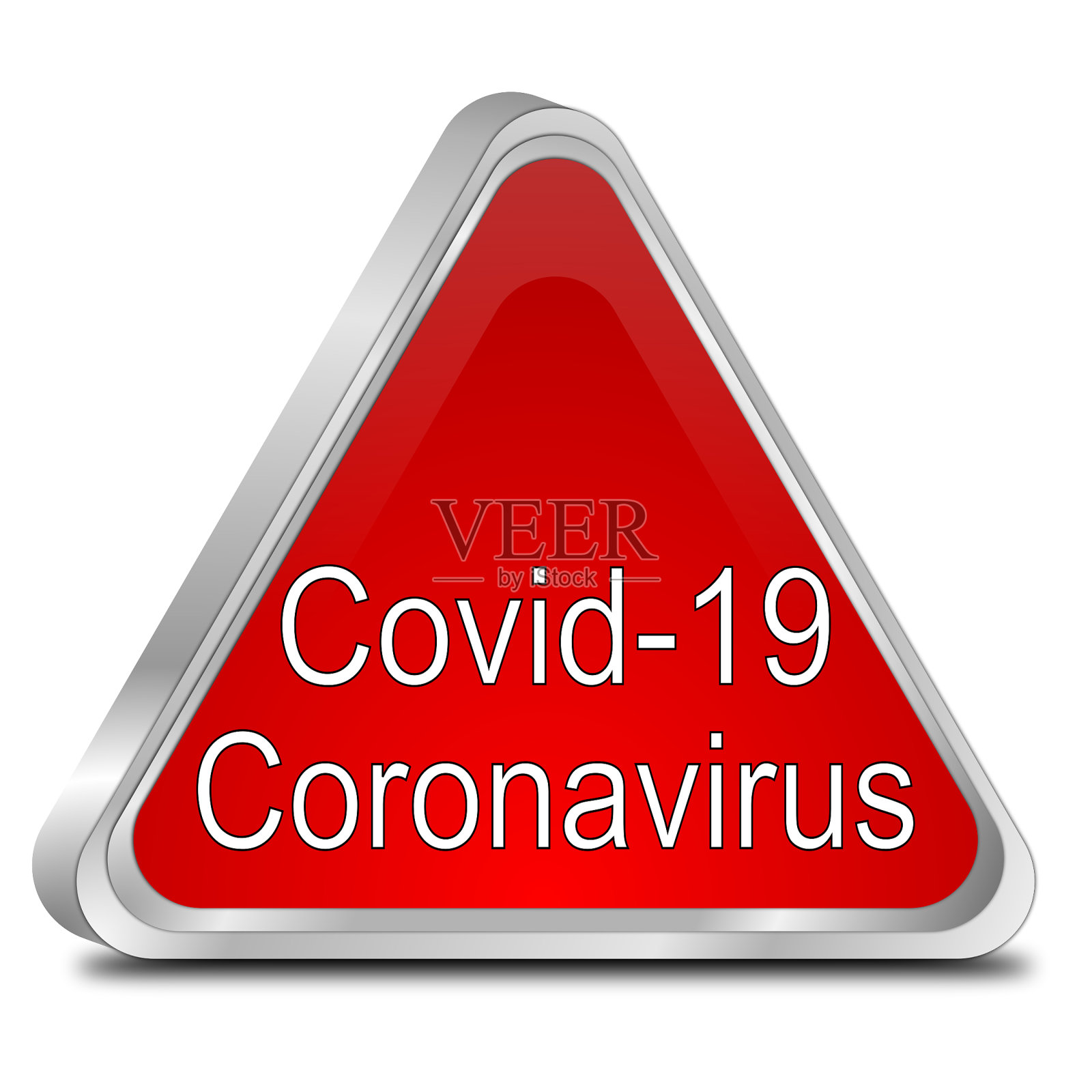 冠状病毒- Covid-19预警标志- 3D插图照片摄影图片