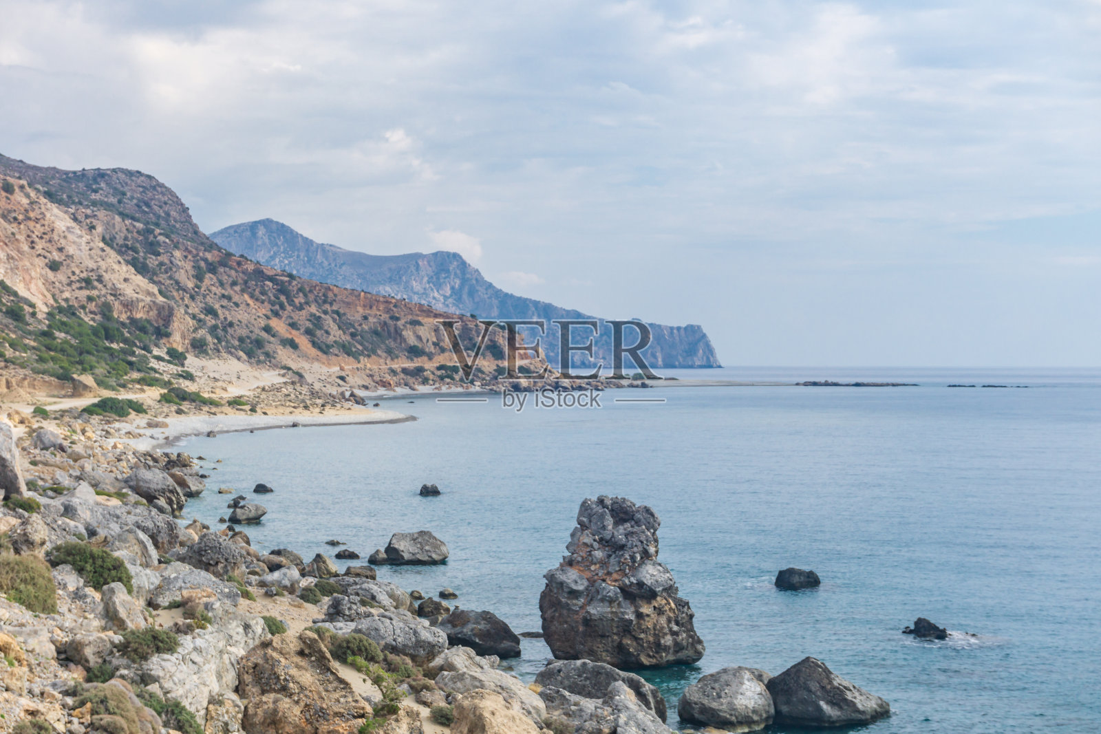克里特岛古乔拉附近海湾的美丽景色照片摄影图片