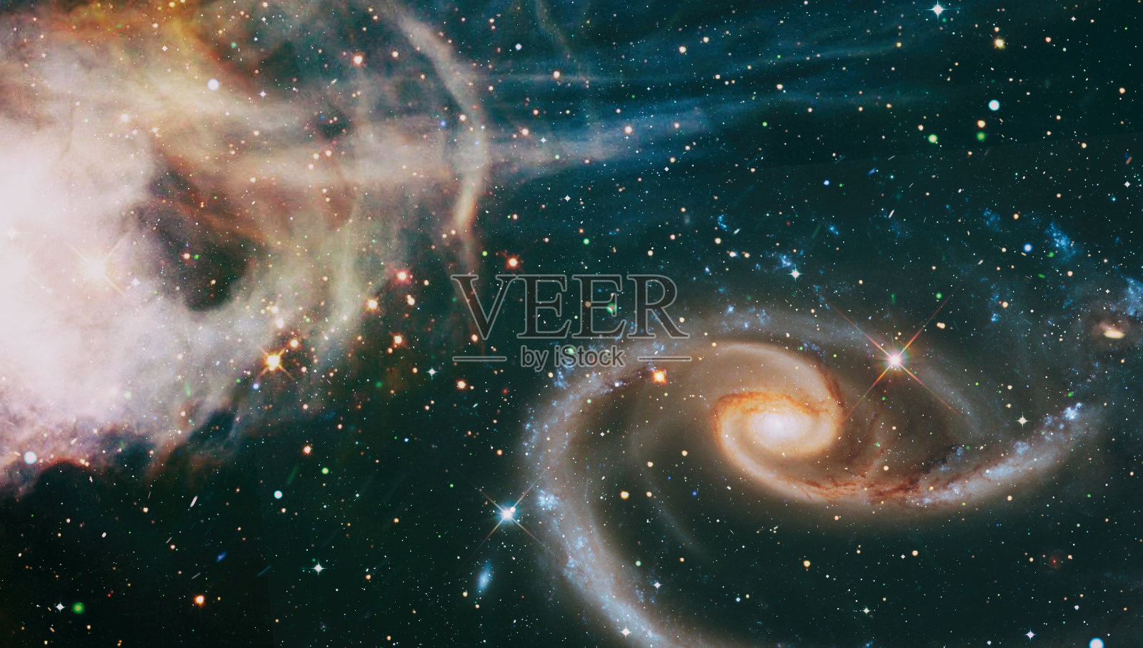 银河系,宇宙中有恒星和太空尘埃照片摄影图片