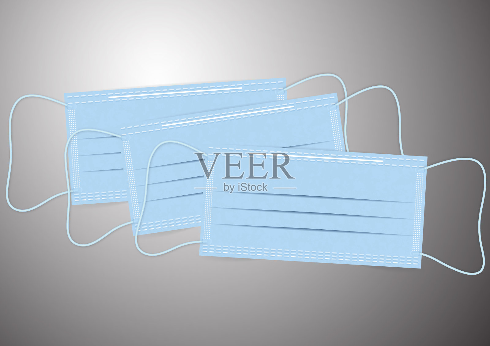 医用呼吸面罩,个人防护。插画图片素材