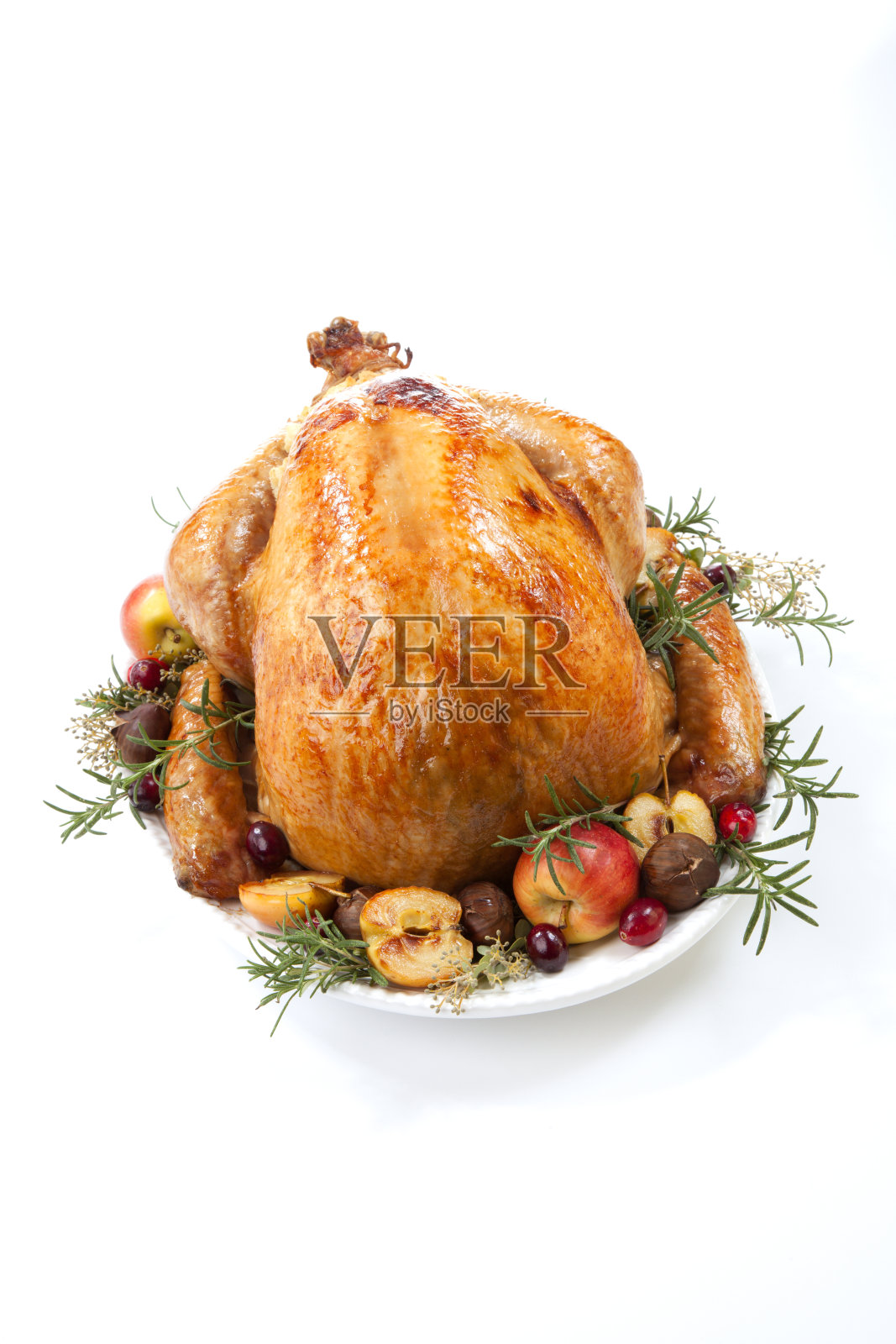 烤火鸡配抢苹果配白面包照片摄影图片