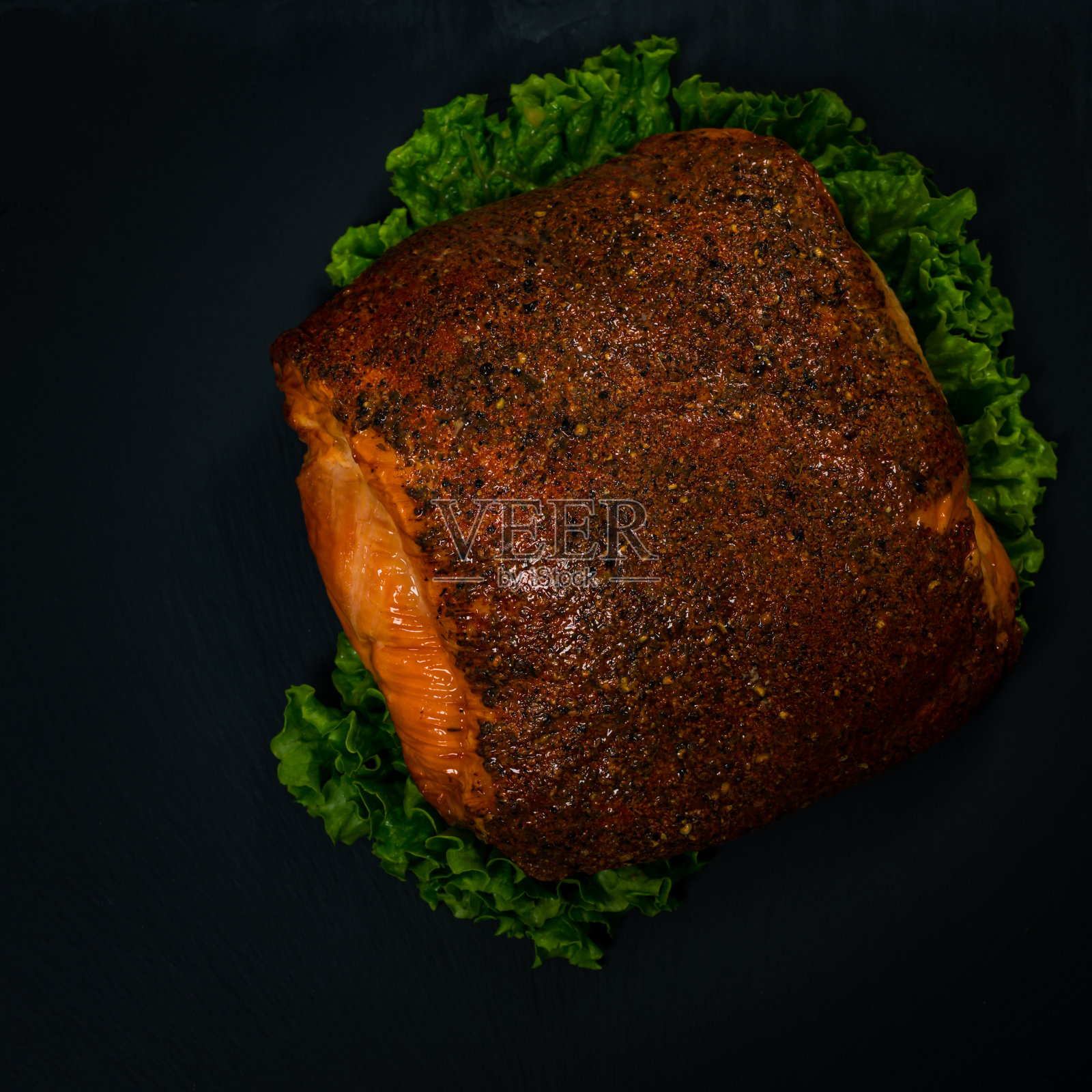 烤火鸡胸卡津风格熟食午餐肉照片摄影图片