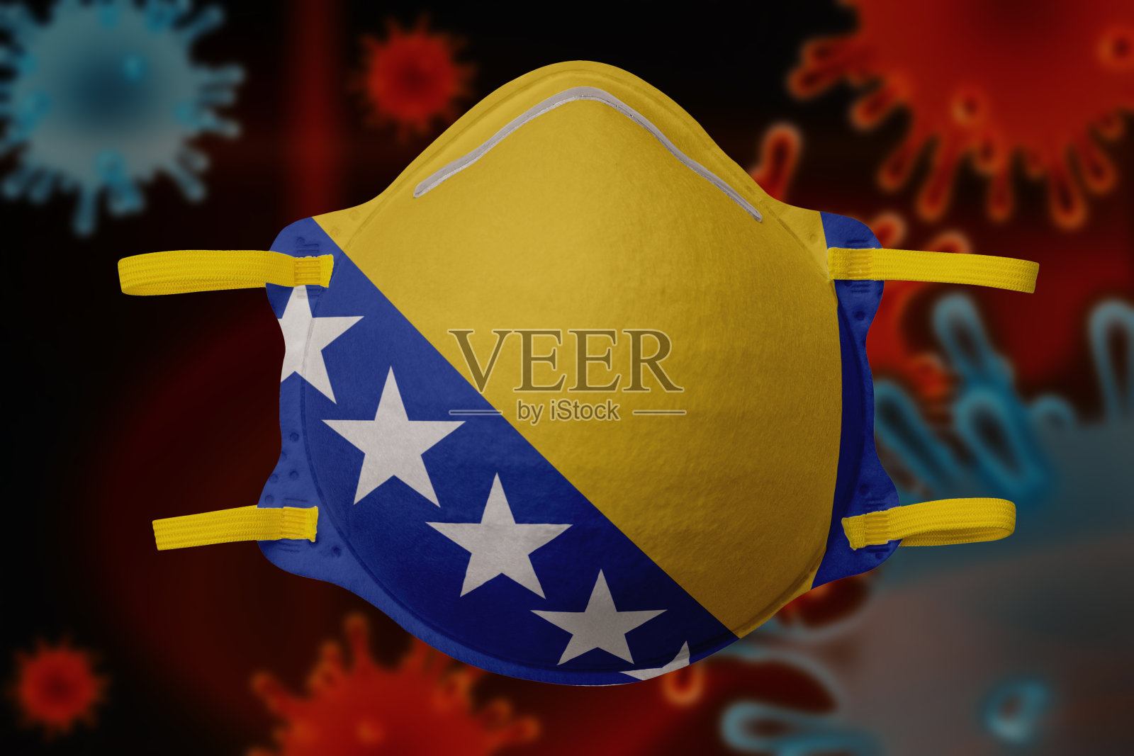 冠状病毒冠状病毒的概念。意大利推出口罩抗击冠状病毒。抗击病毒的概念。照片摄影图片