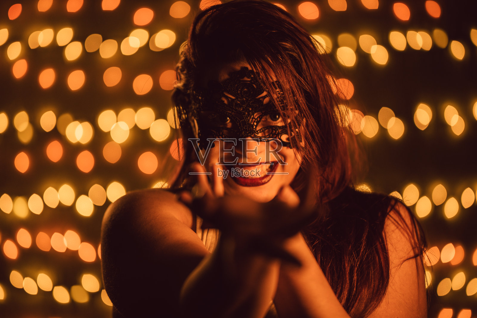 威尼斯面具女士照片摄影图片