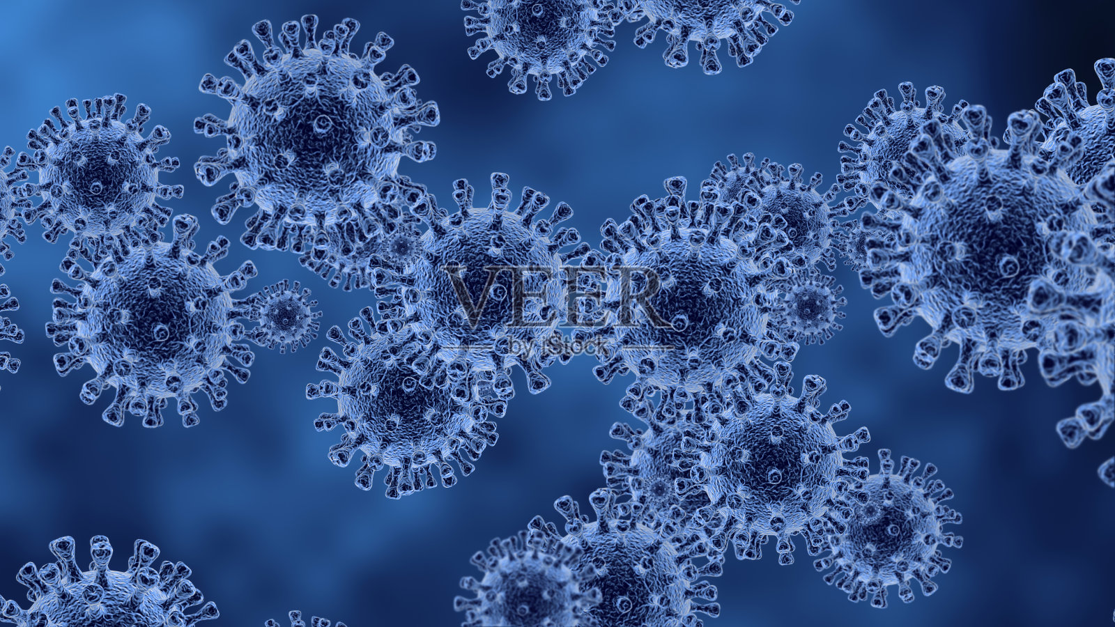 冠状病毒或新型冠状病毒2019-nCoV细胞和流行照片摄影图片