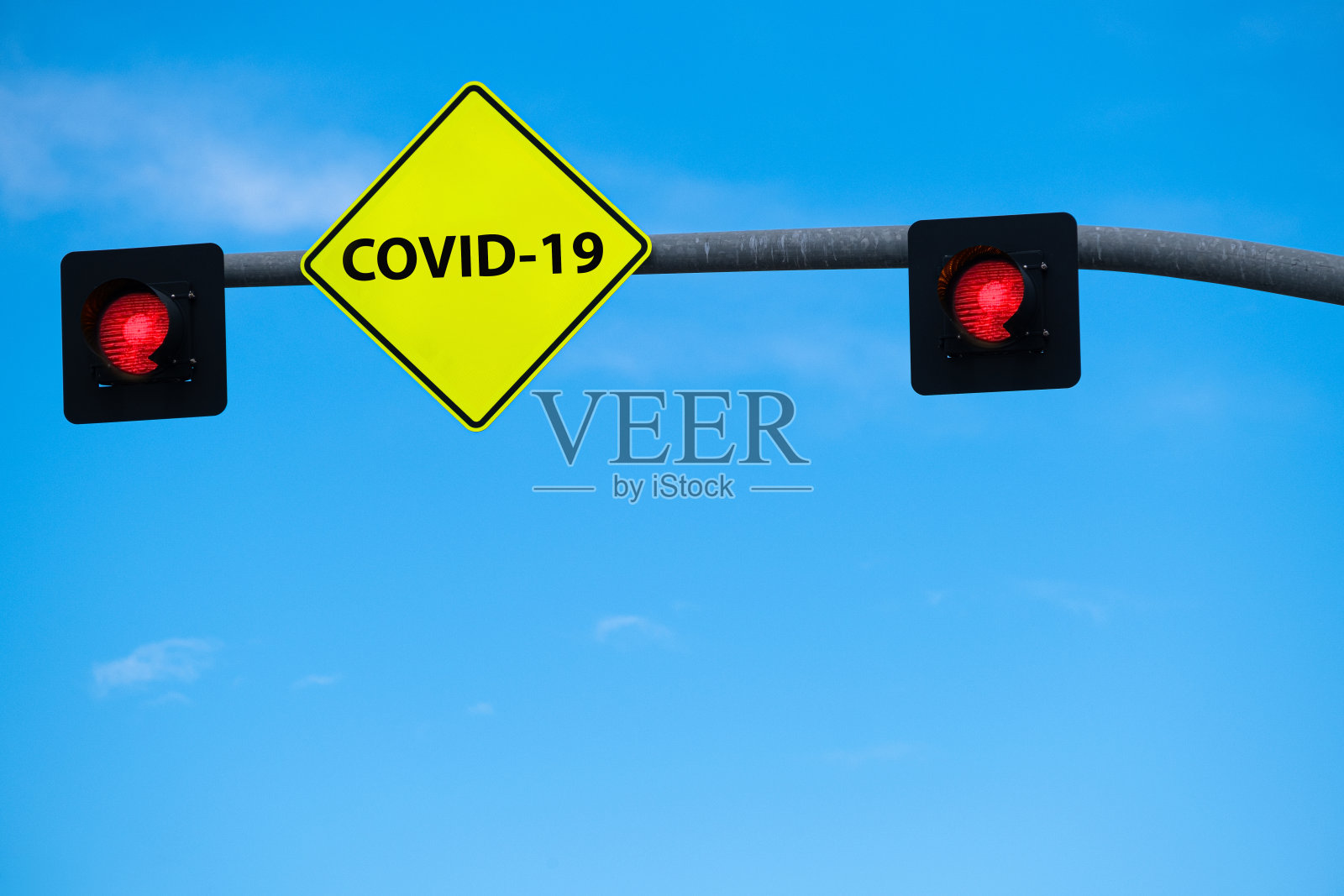 新型冠状病毒路标照片摄影图片