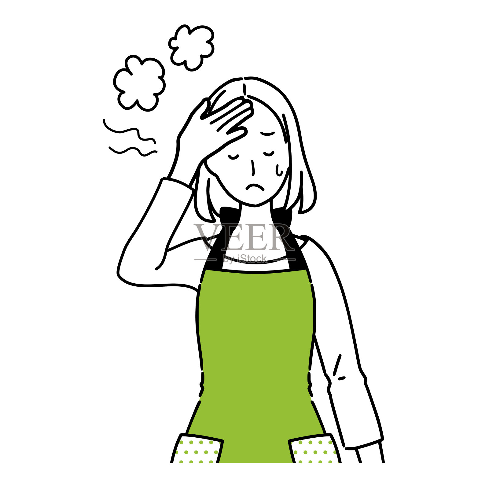 一个身材不好的女人。插画图片素材