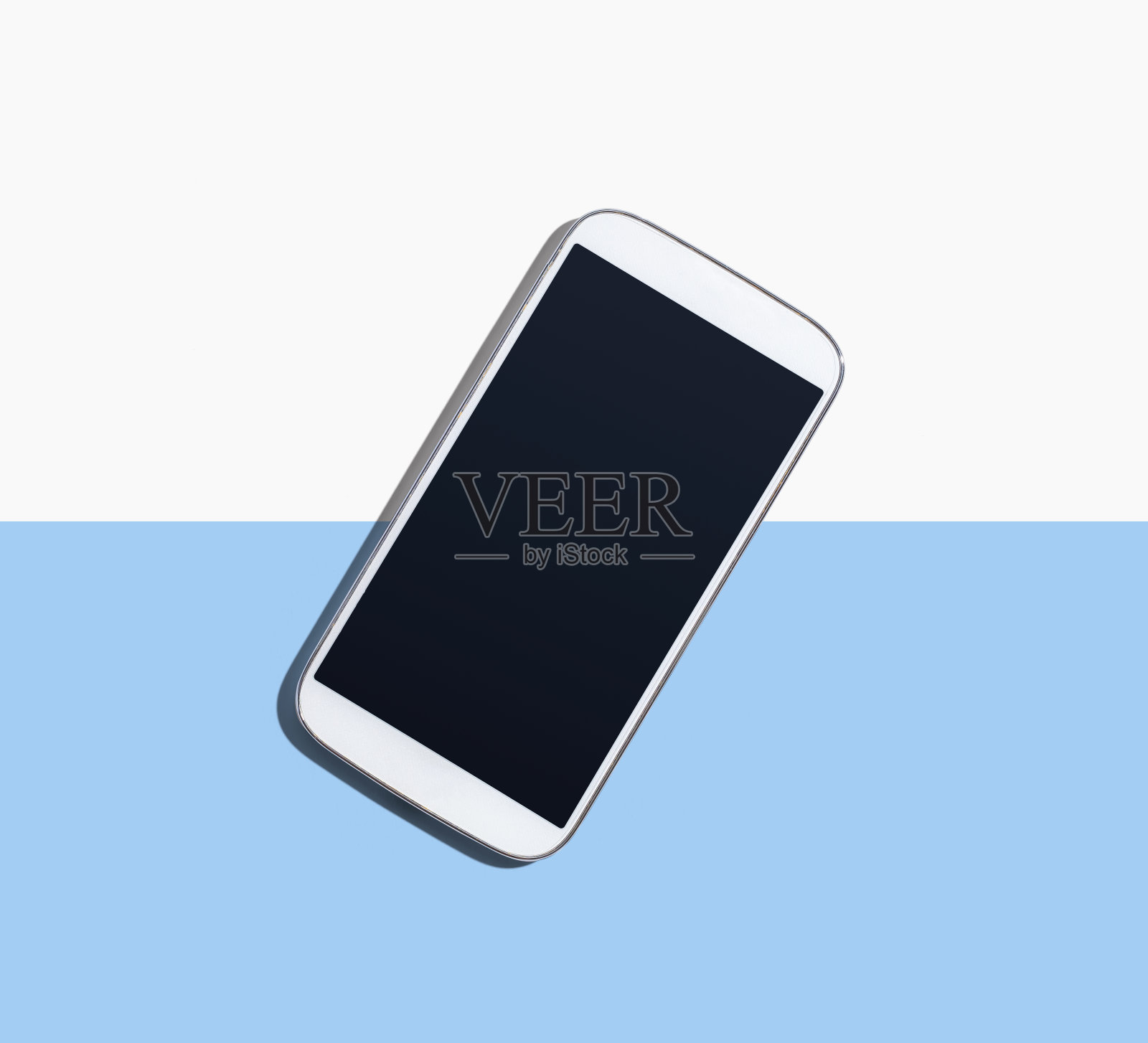 黑色屏幕的白色智能手机照片摄影图片