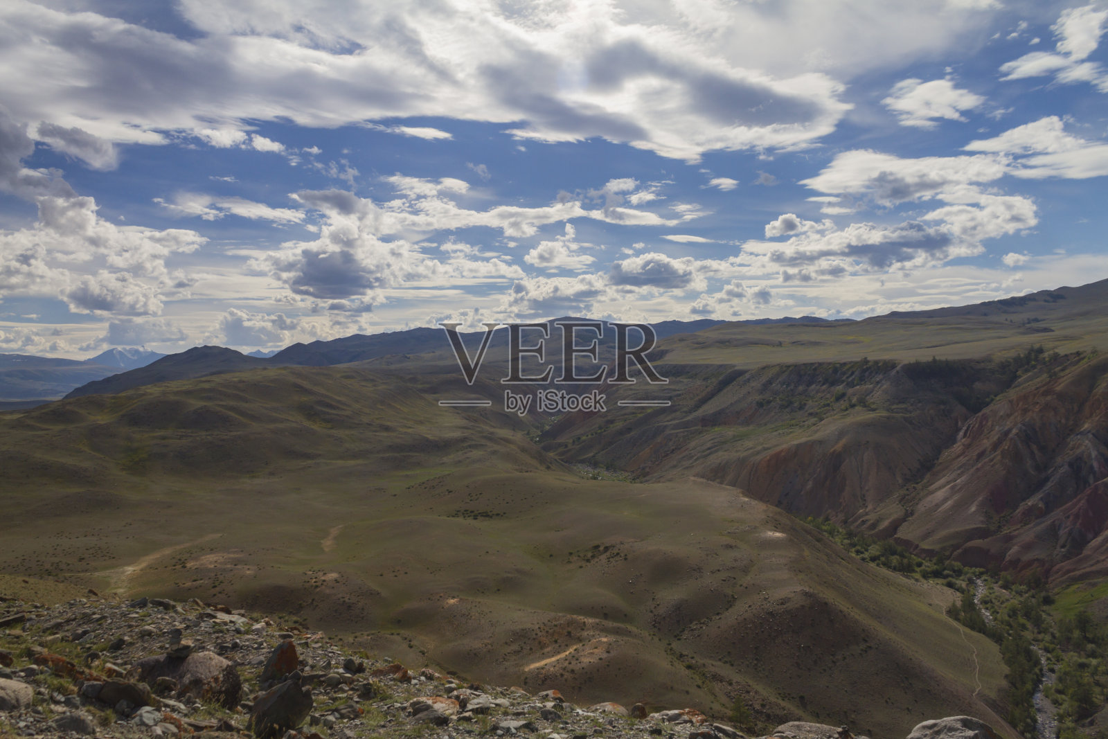 阿尔泰山谷全景照片摄影图片