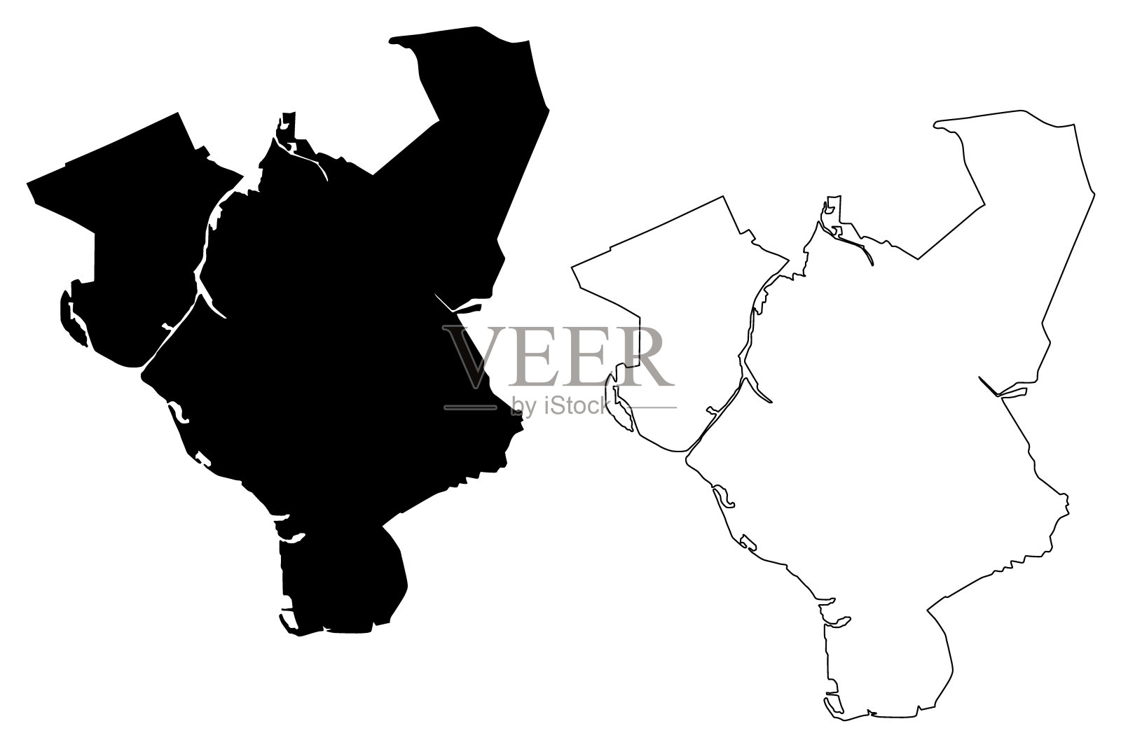 兹沃勒城市地图插画图片素材