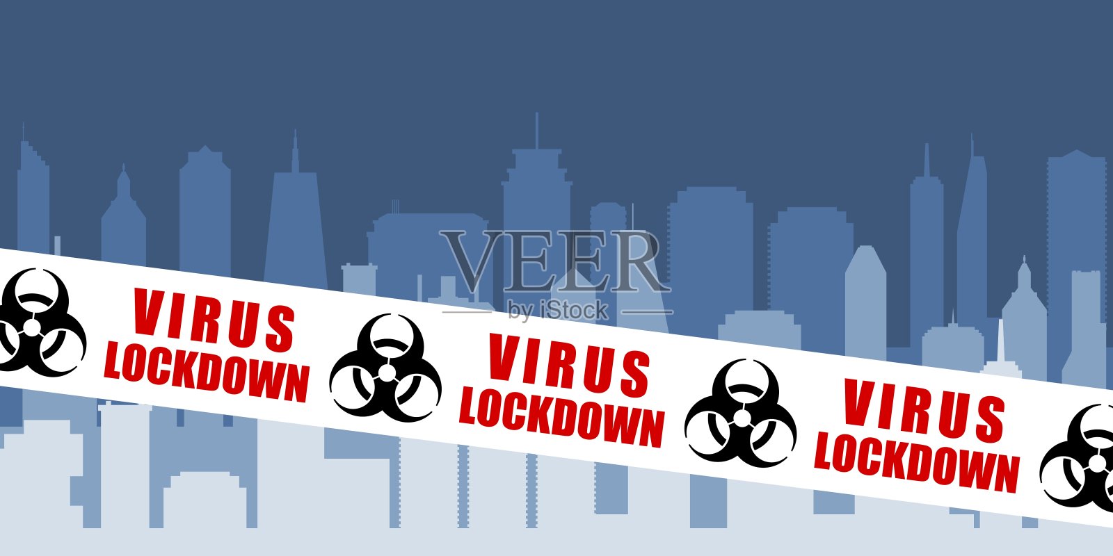 病毒锁定障碍插画图片素材