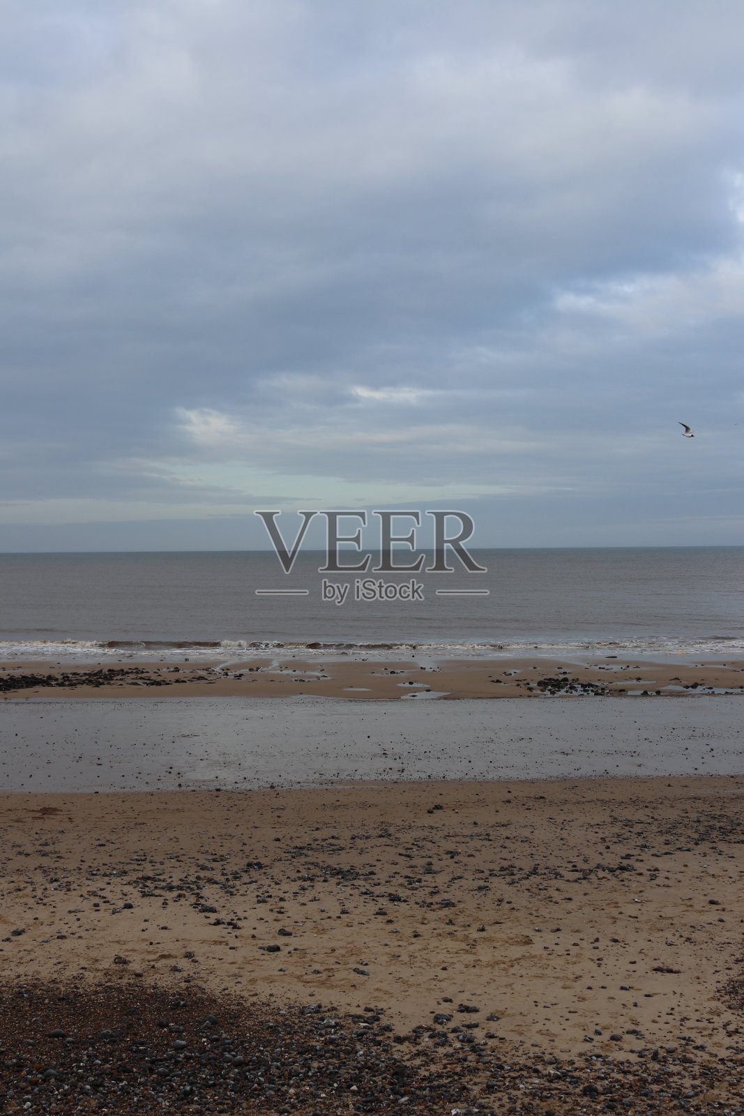 早春的英国海滩照片摄影图片