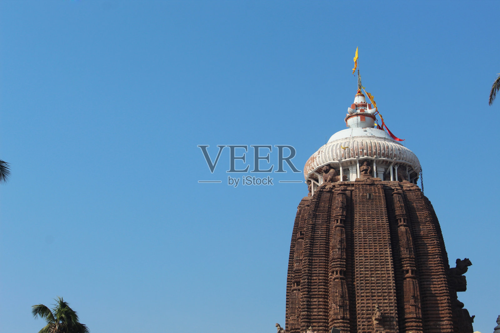Lord Sri jagannath temple puri south gate view特写历史著名的地方与蓝天和树木在白天光线美丽的位置壁纸旅行摄影照片摄影图片