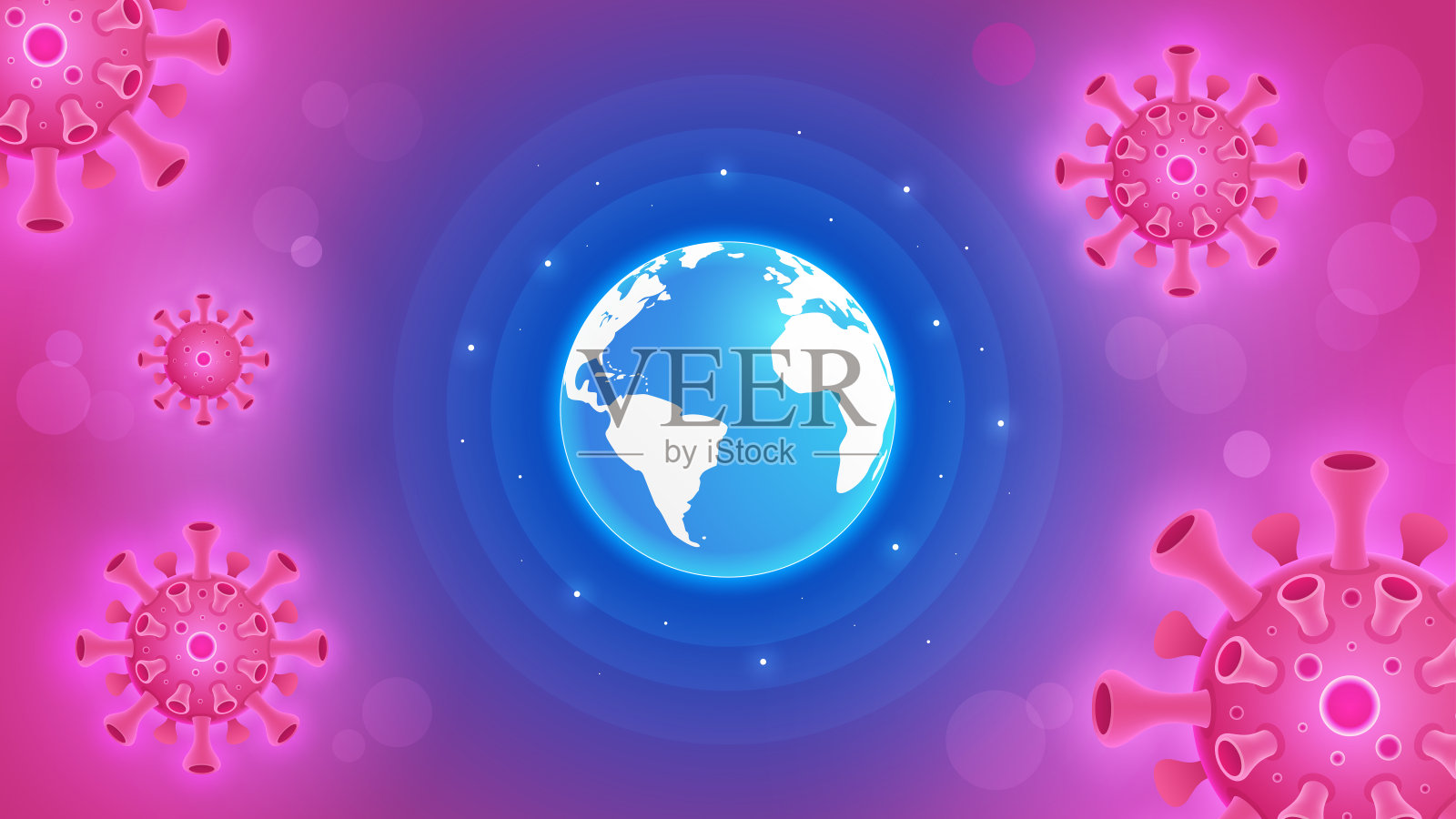 新冠病毒COVID-19疫情爆发背景矢量素材插画图片素材