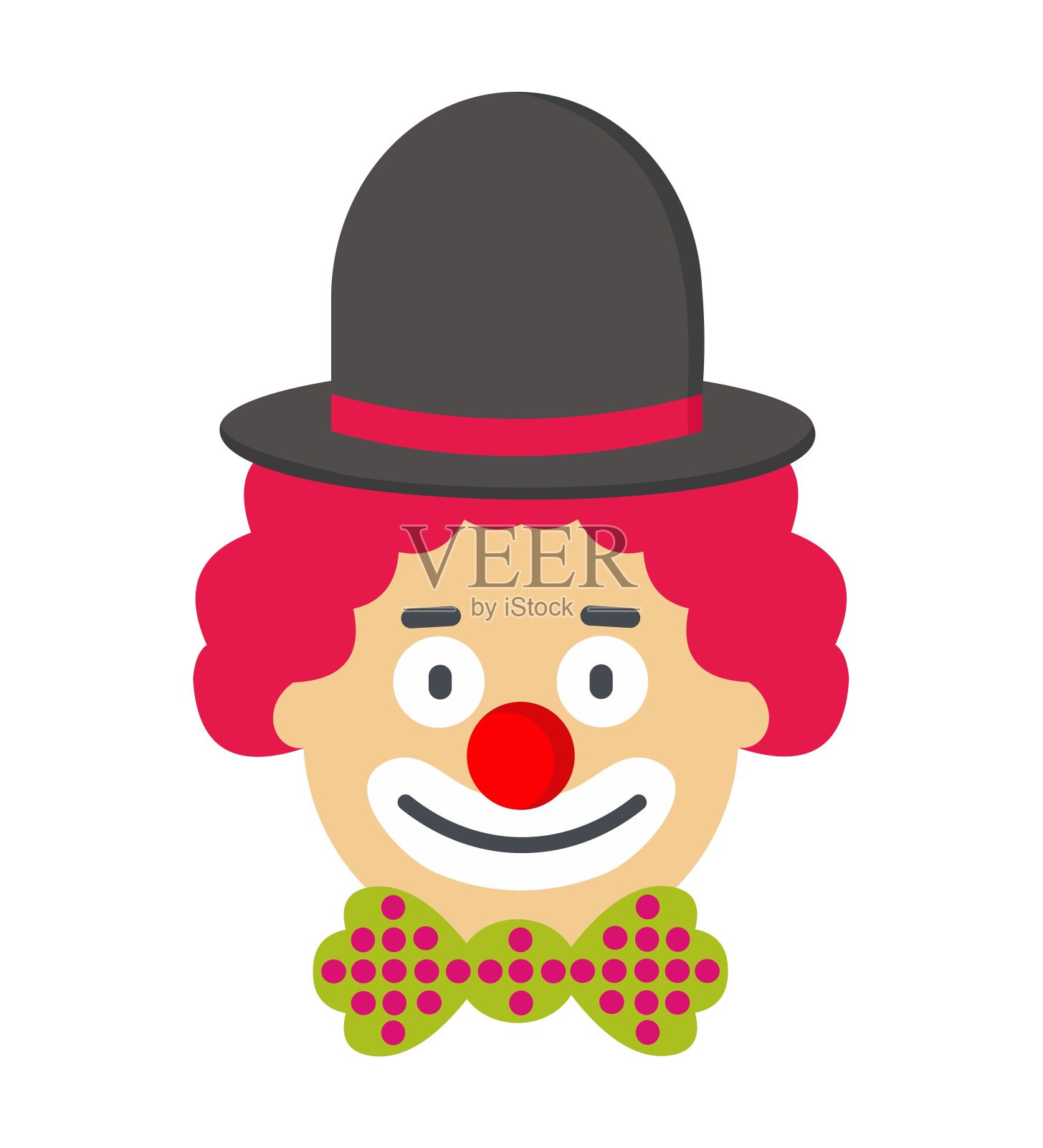 小丑偶像的头插画图片素材