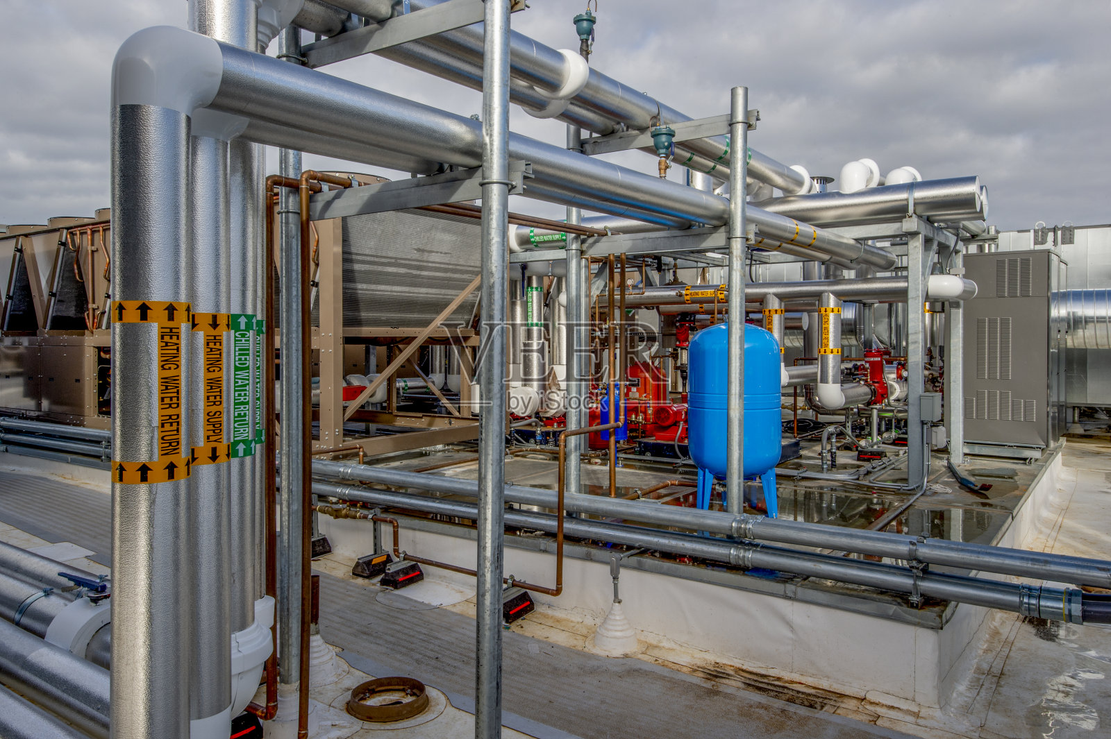 暖通空调屋顶安装照片摄影图片